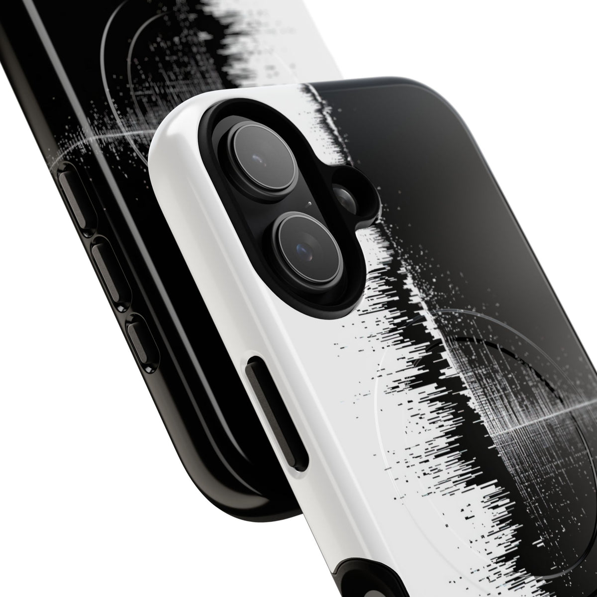 Black Tough 2.0 Magsafe Phone Case for iPhone - Static Signal Split