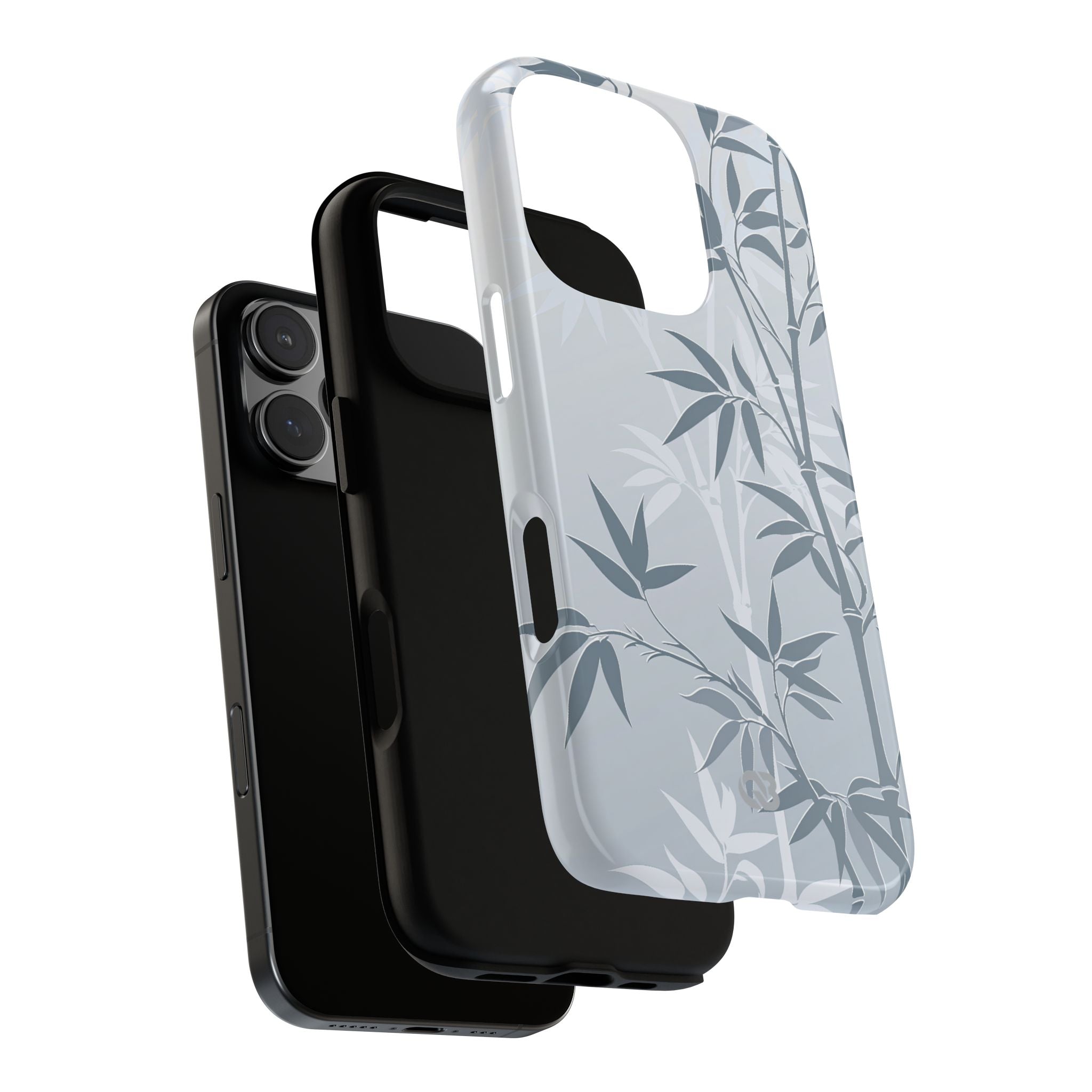 Blue Tough Phone Case for iPhone - Slate Bamboo Shadow