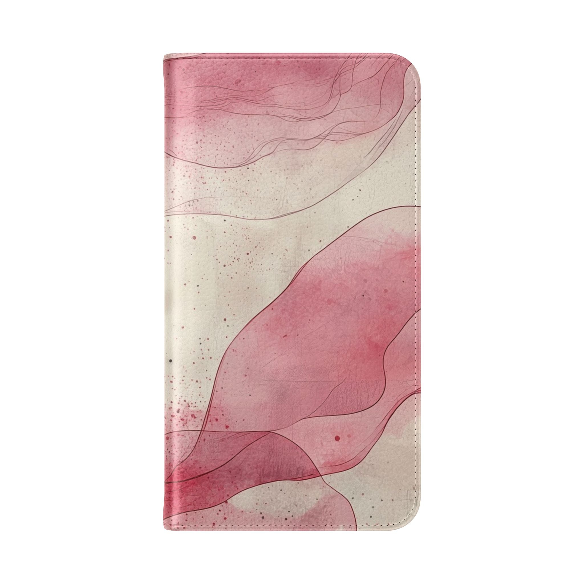 Crimson Ribbon Waves - Samsung S23+ Case - Wallet