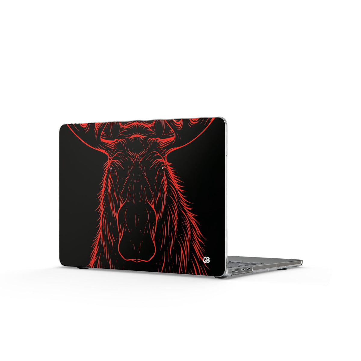 Crimson Horizon Moose · Clear Hard Case for MacBook · Black