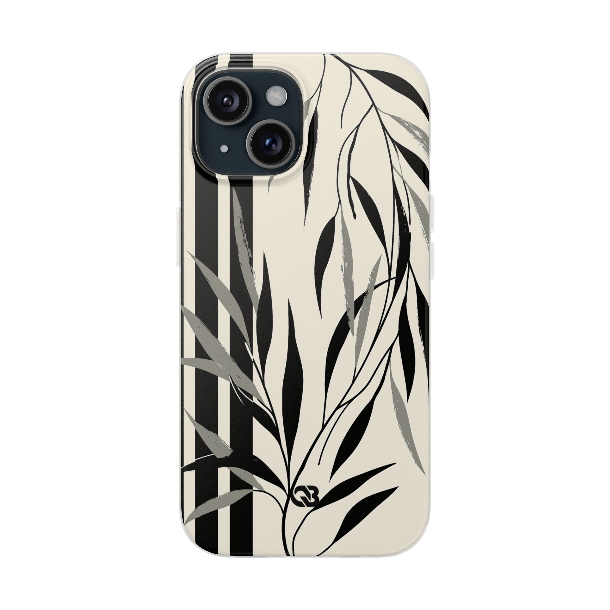 Beige Lite Phone Case for iPhone - Soot Leaf Sketch