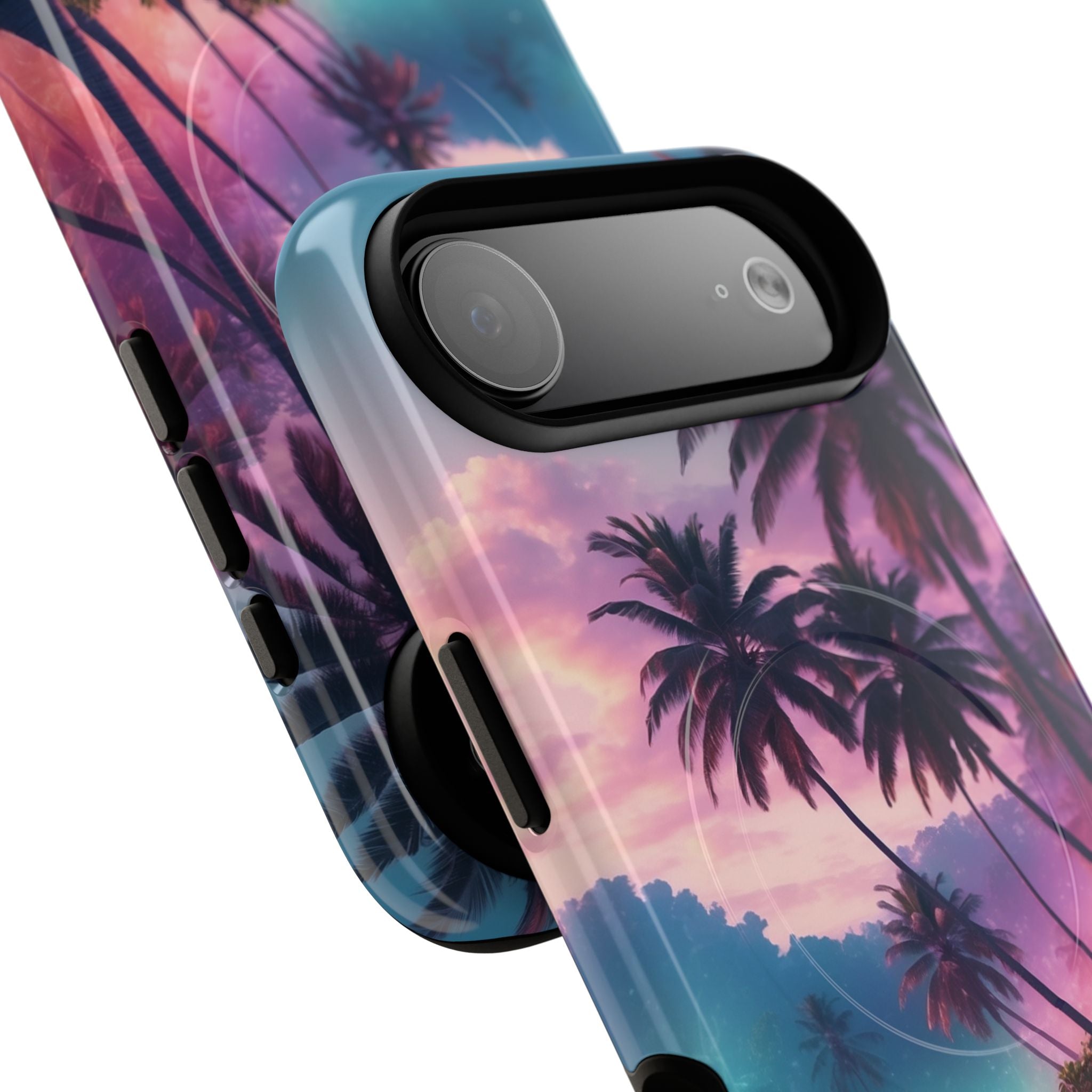 Neon Shore Palms · Tough+ Handyhülle für iPhone · Magsafe