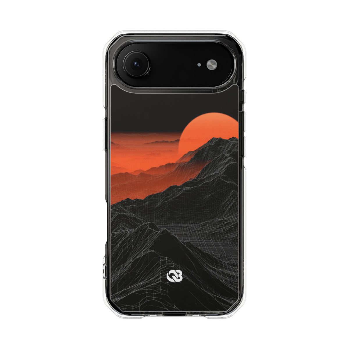 Solar Ridge Mesh · Clear Impact Magnetic Phone Case for iPhone · Black
