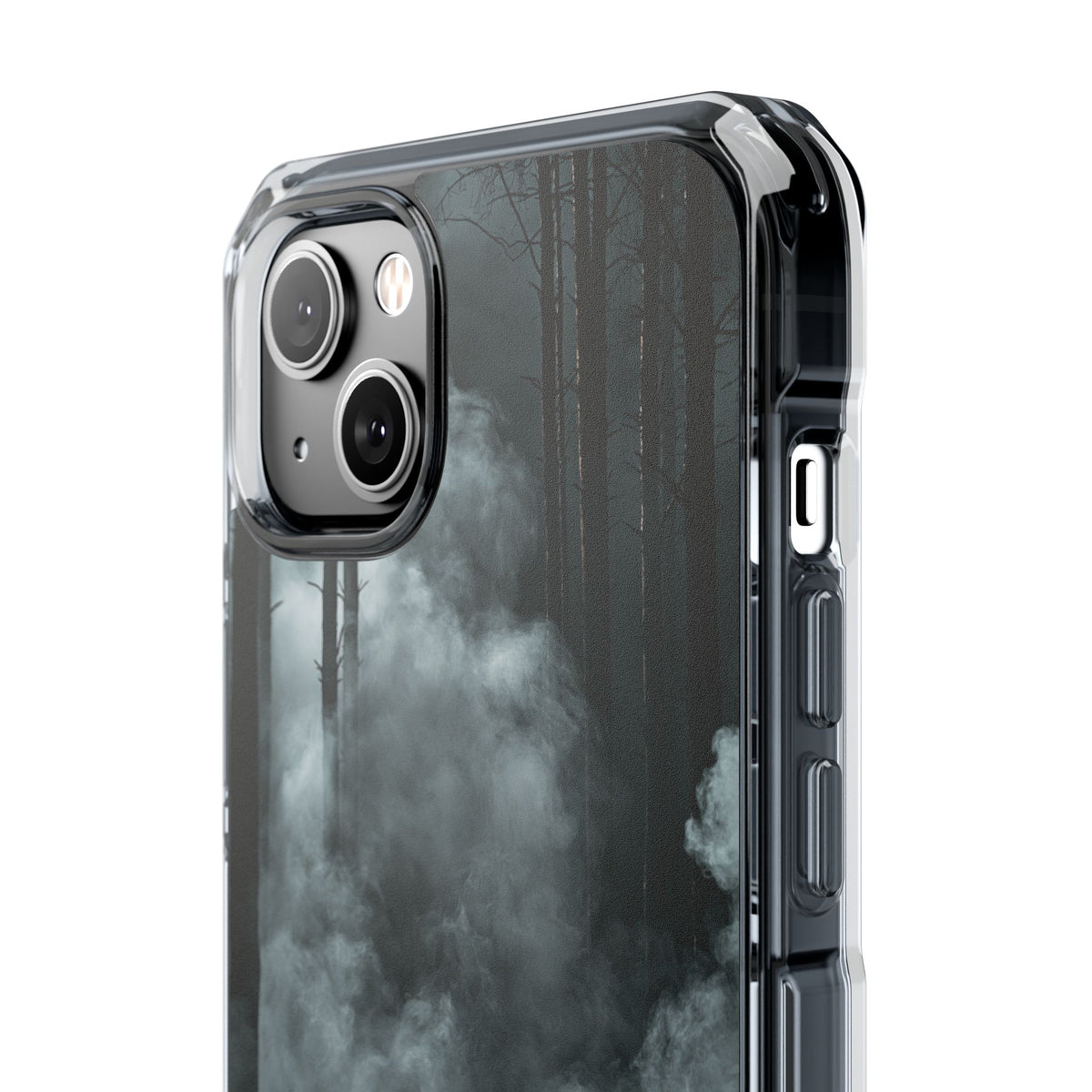 Shadowed Pine Mist · Clear Impact Magnetic Phone Case for iPhone · Black