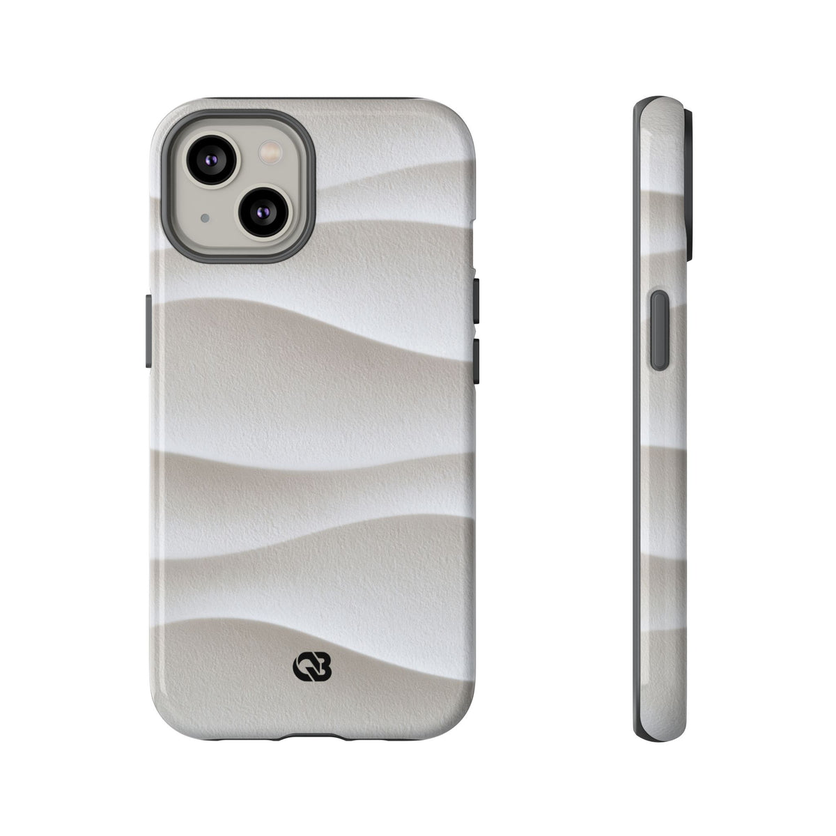White Tough Phone Case for iPhone - Arctic Flow Ridges