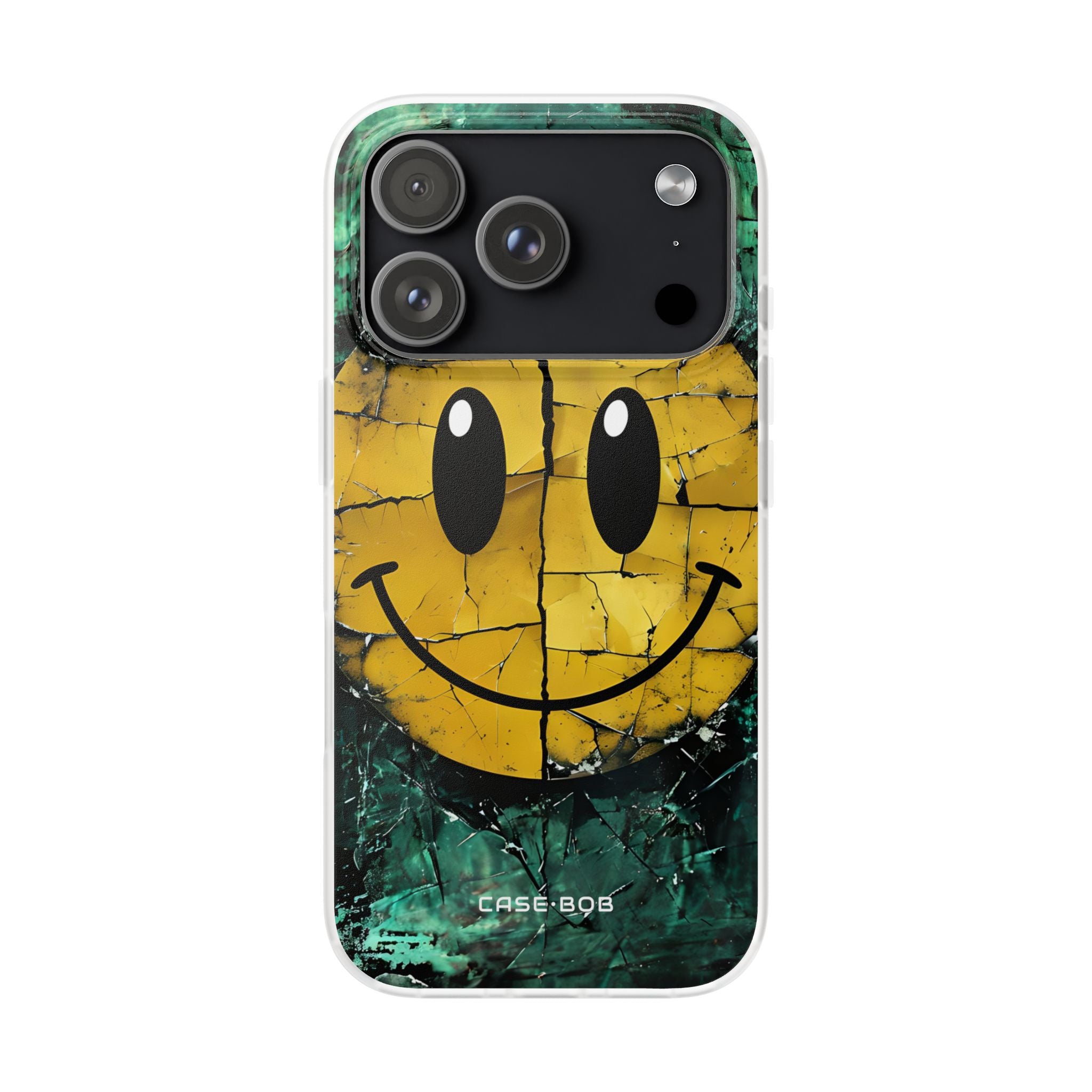 Cracked Smiley iPhone 17 Pro Case - Soft - CASE•BOB