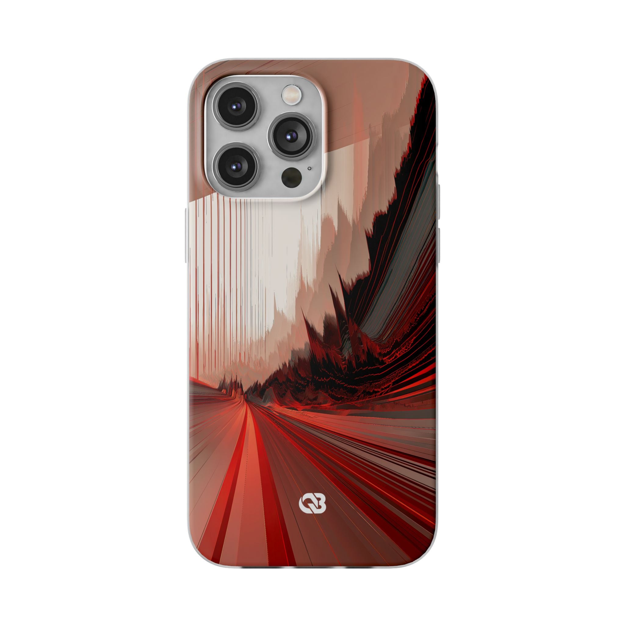 Red Lite Phone Case for iPhone - Crimson Pulse Horizon