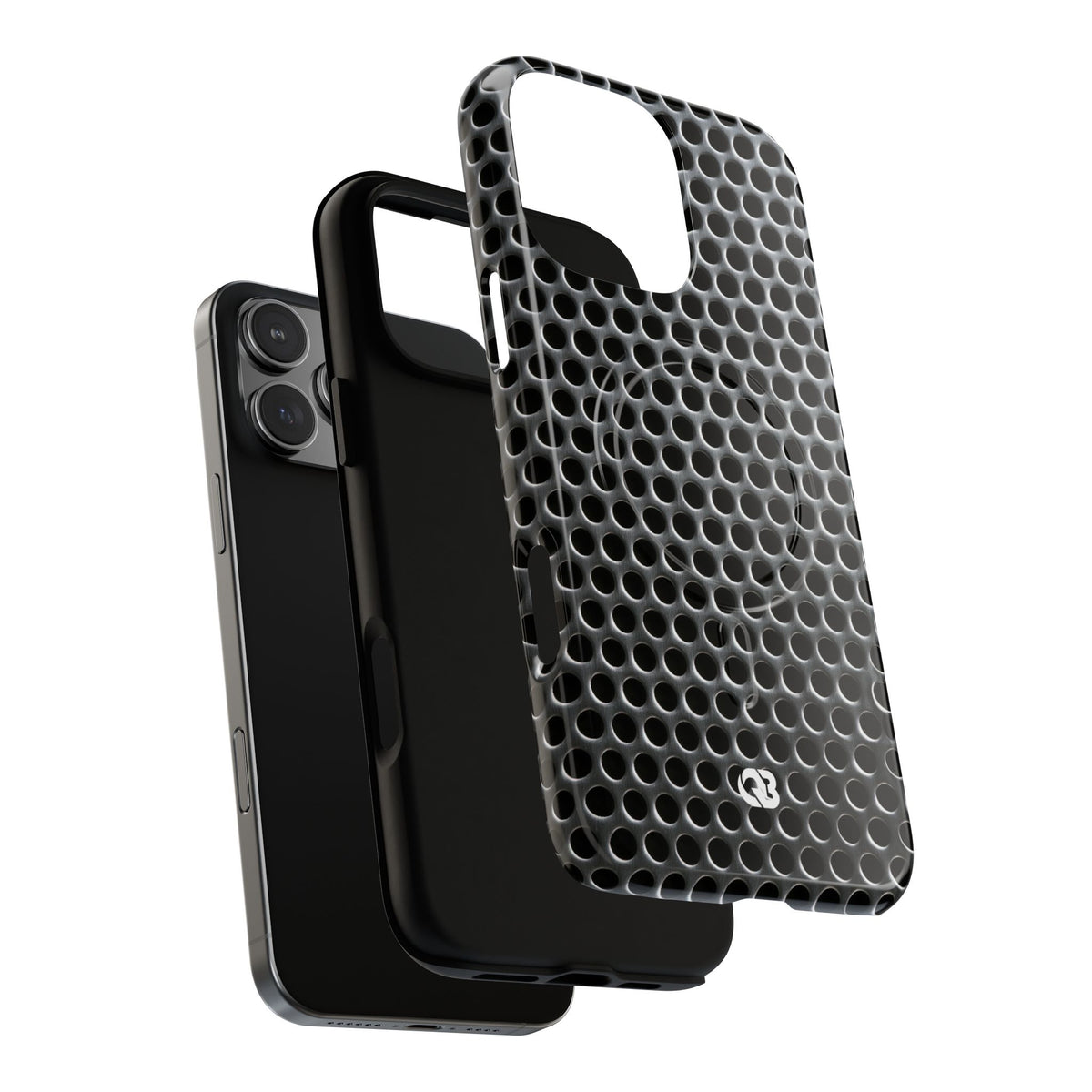 Brushed Perforated Steel · Tough 2.0 Magnetic Phone Case for iPhone · Silver