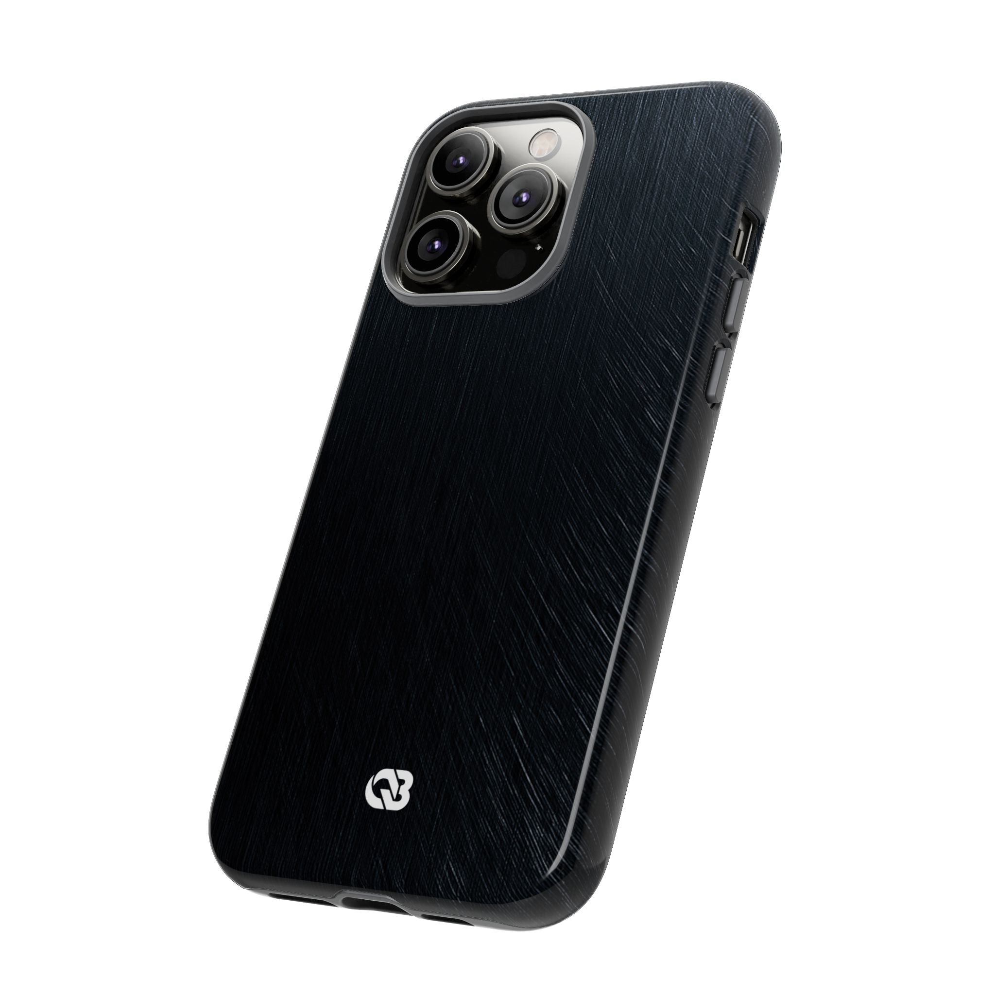 Black Tough Phone Case for iPhone - Midnight Brushed Grain