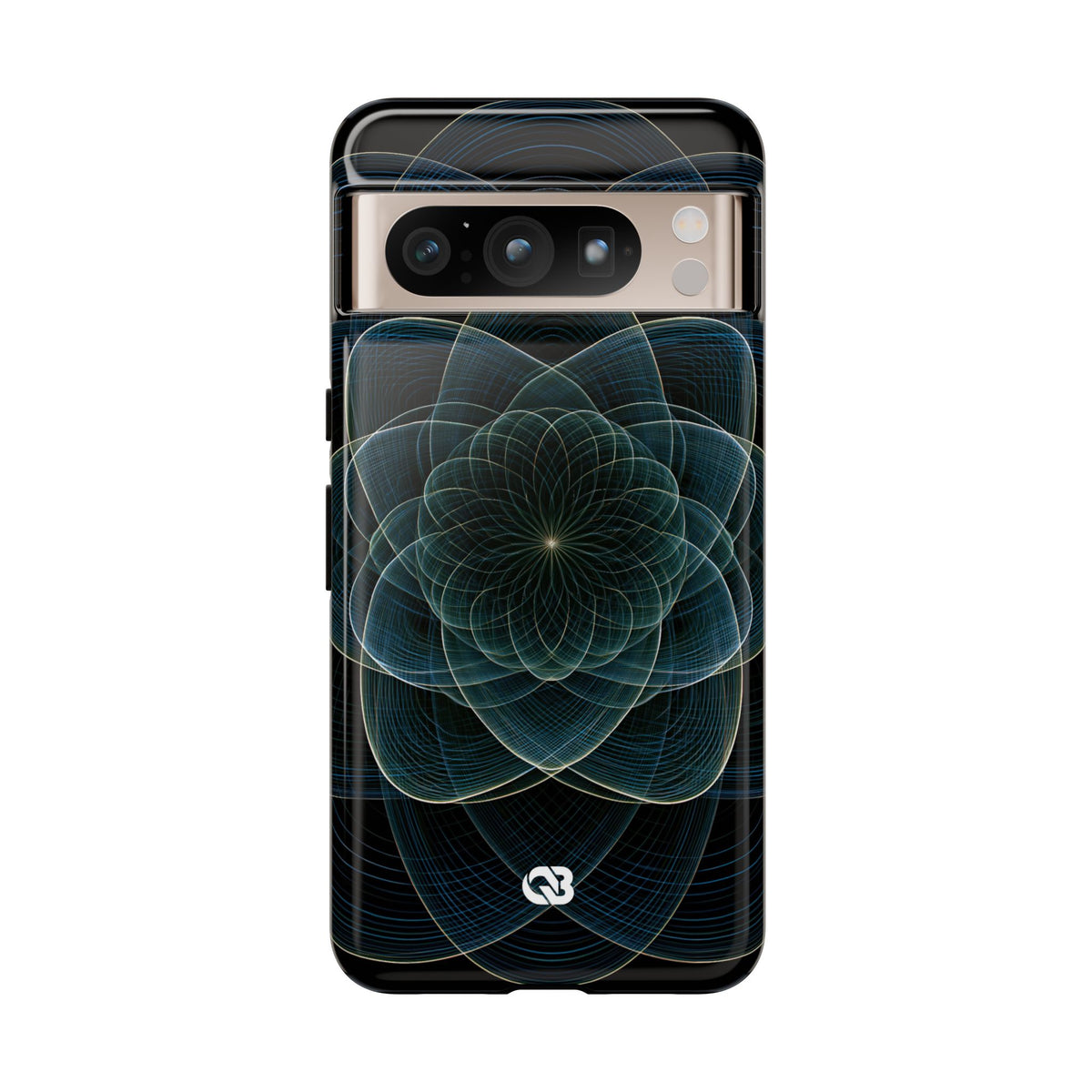 Blue Tough Phone Case for Google Pixel - Celestial Wireframe Bloom