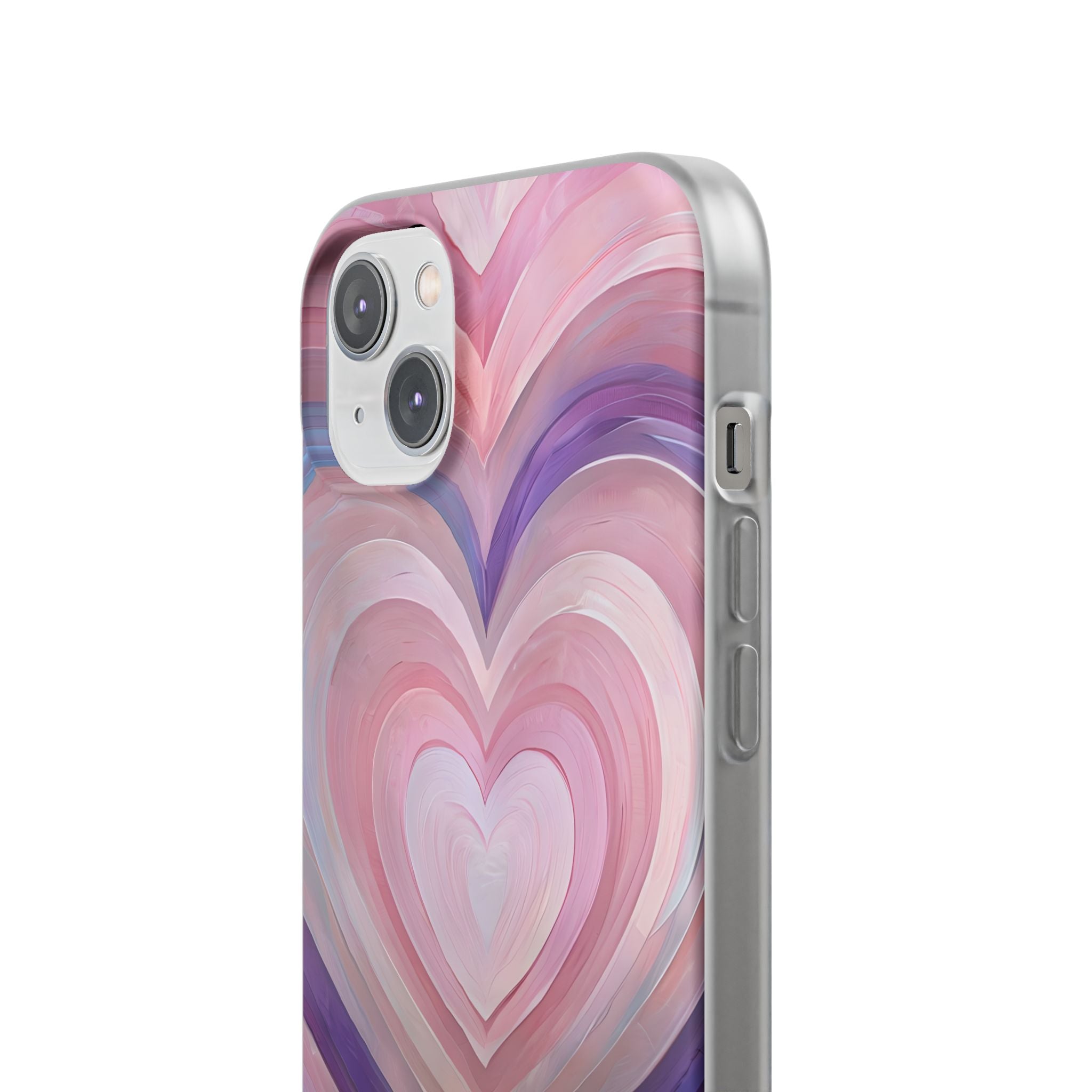 Lavender Pulse Hearts · Soft Mobilskal för iPhone