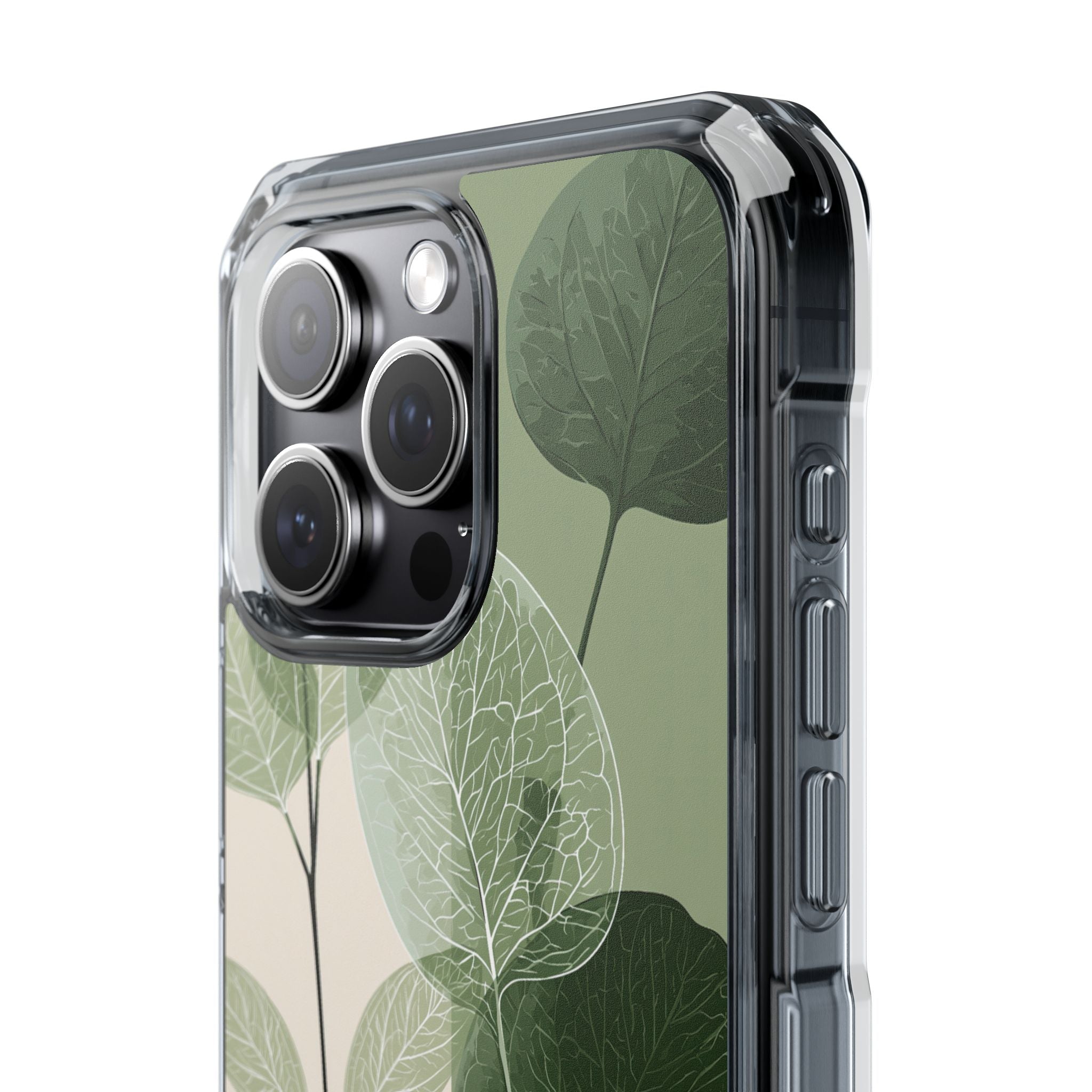 Green Impact MagSafe Phone Case for iPhone - Sage Leaf Skeletals
