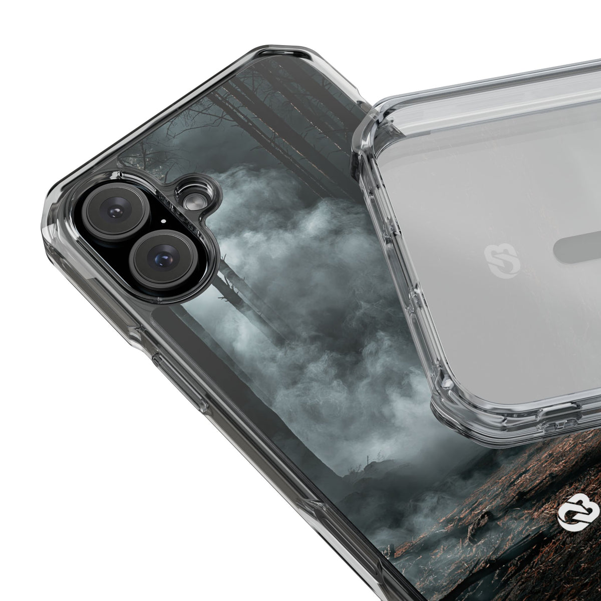 Shadowed Pine Mist · Clear Impact Magnetic Phone Case for iPhone · Black
