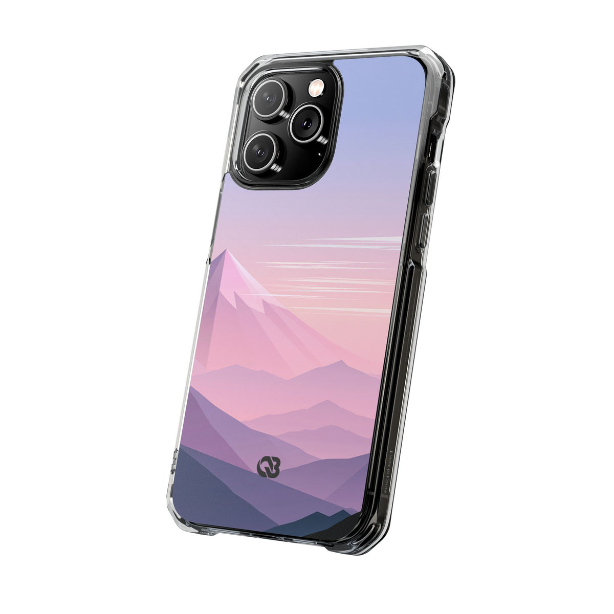 Alpine Twilight · Clear Impact Magnetic Phone Case for iPhone · Pink
