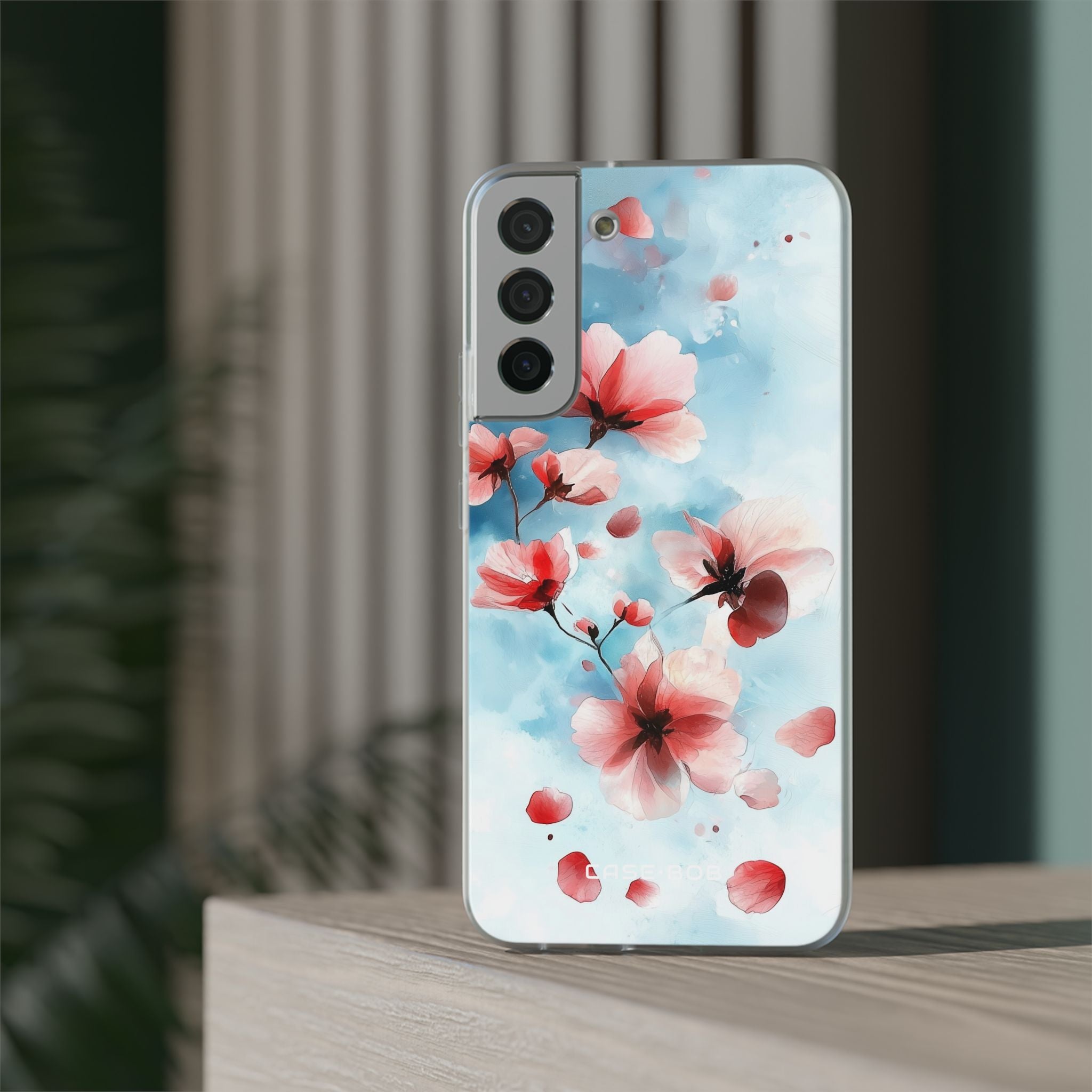 Vaaleanpunainen Blossom Drift Samsung S22 Plus -pehmustasku
