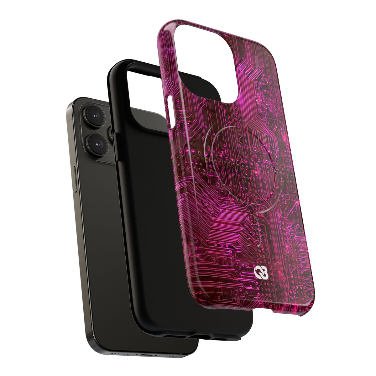 Magenta Circuit Trace · Tough 2.0 Magnetic Phone Case for iPhone · Pink