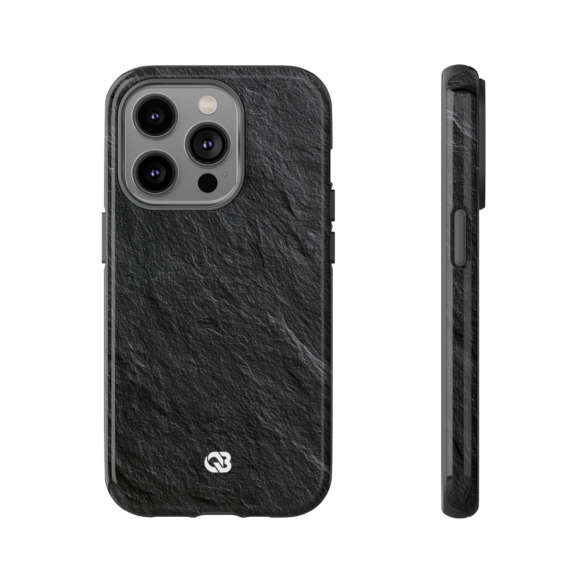 Black Tough Phone Case for iPhone - Raw Obsidian Slate