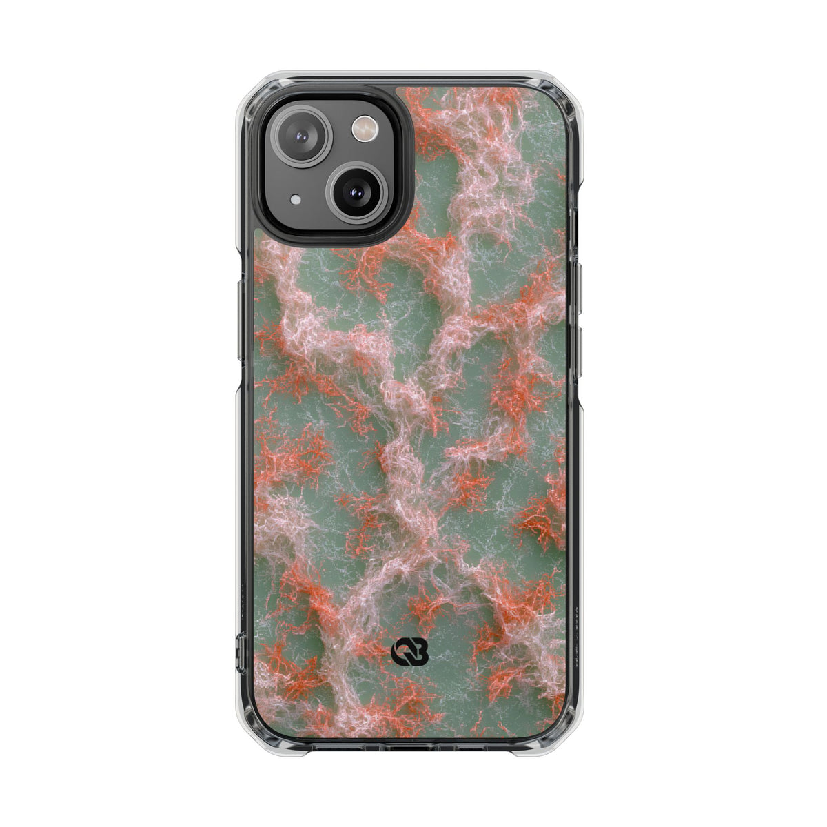 Coral Pixel Matrix · Clear Impact Magnetic Phone Case for iPhone · Green