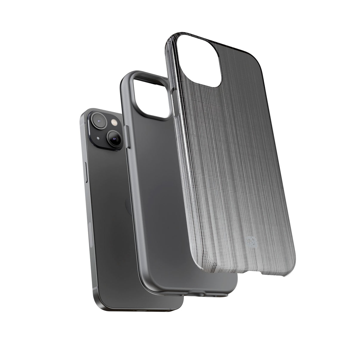 Grey Tough Phone Case for iPhone - Static Vertical Dither