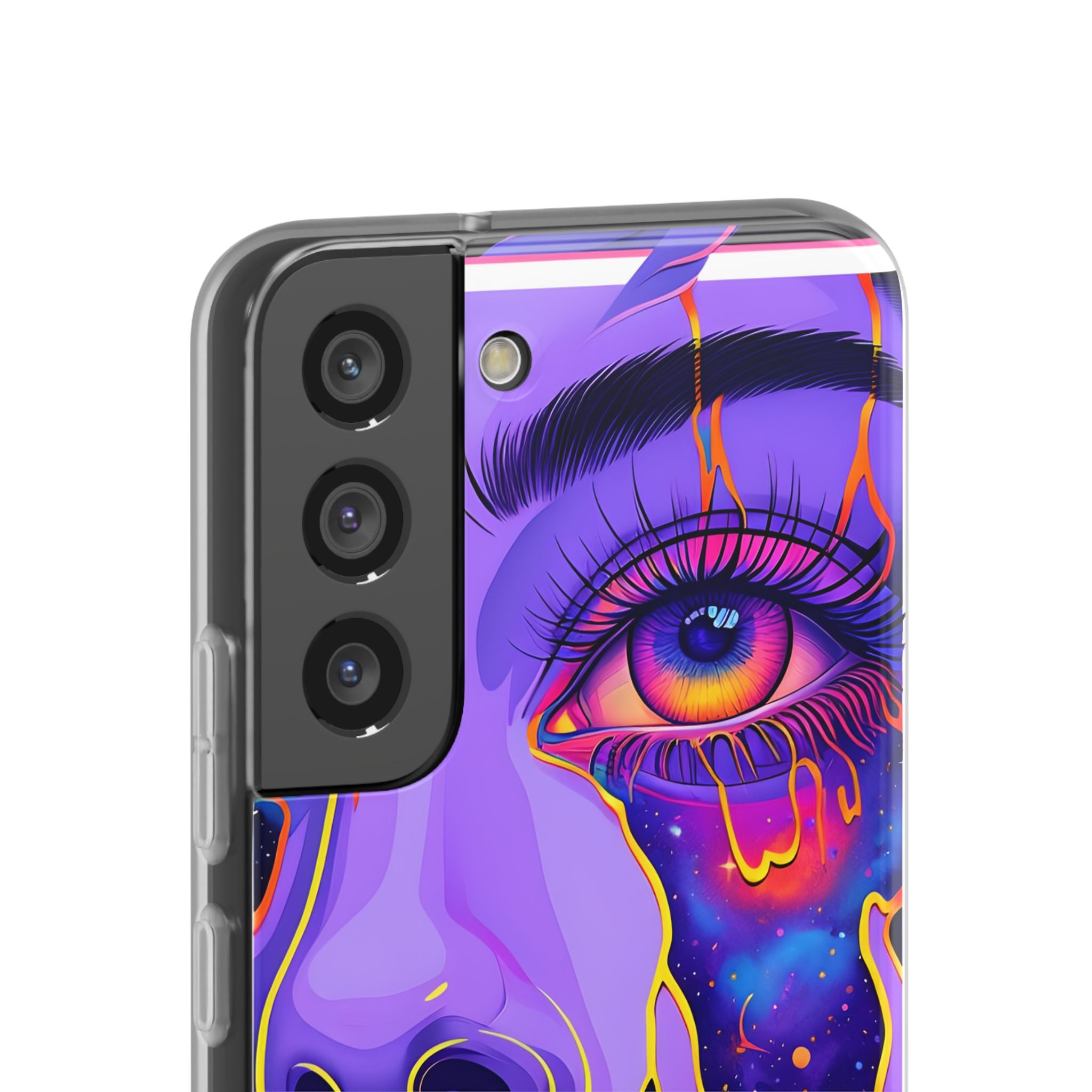 Violet Cosmic Gaze · Soft Custodia per Samsung