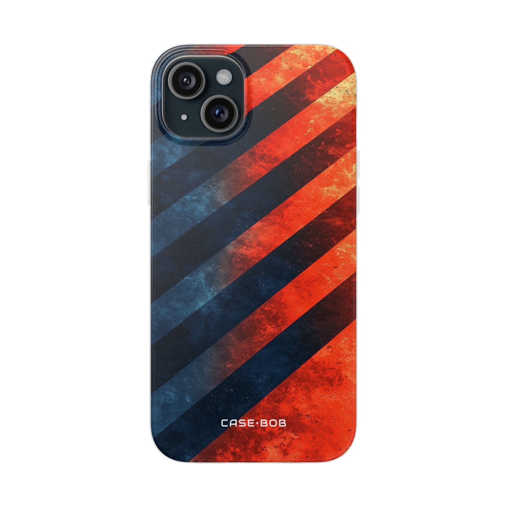 Diagonale Streifen Blaze iPhone 15 Plus Case - Soft