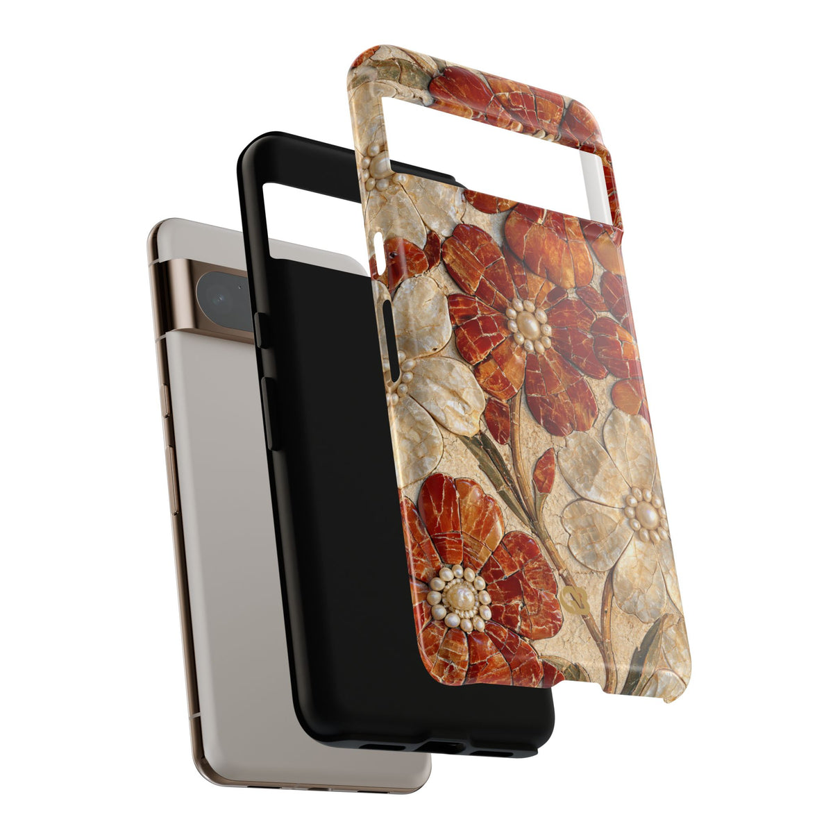 Carnelian Pearl Bloom · Tough Phone Case for Pixel · Orange