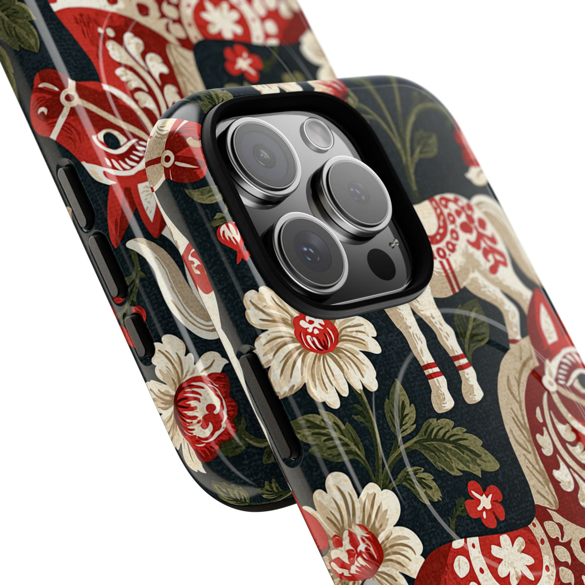 Nordic Dala Meadow · Tough 2.0 Magnetic Phone Case for iPhone · Red