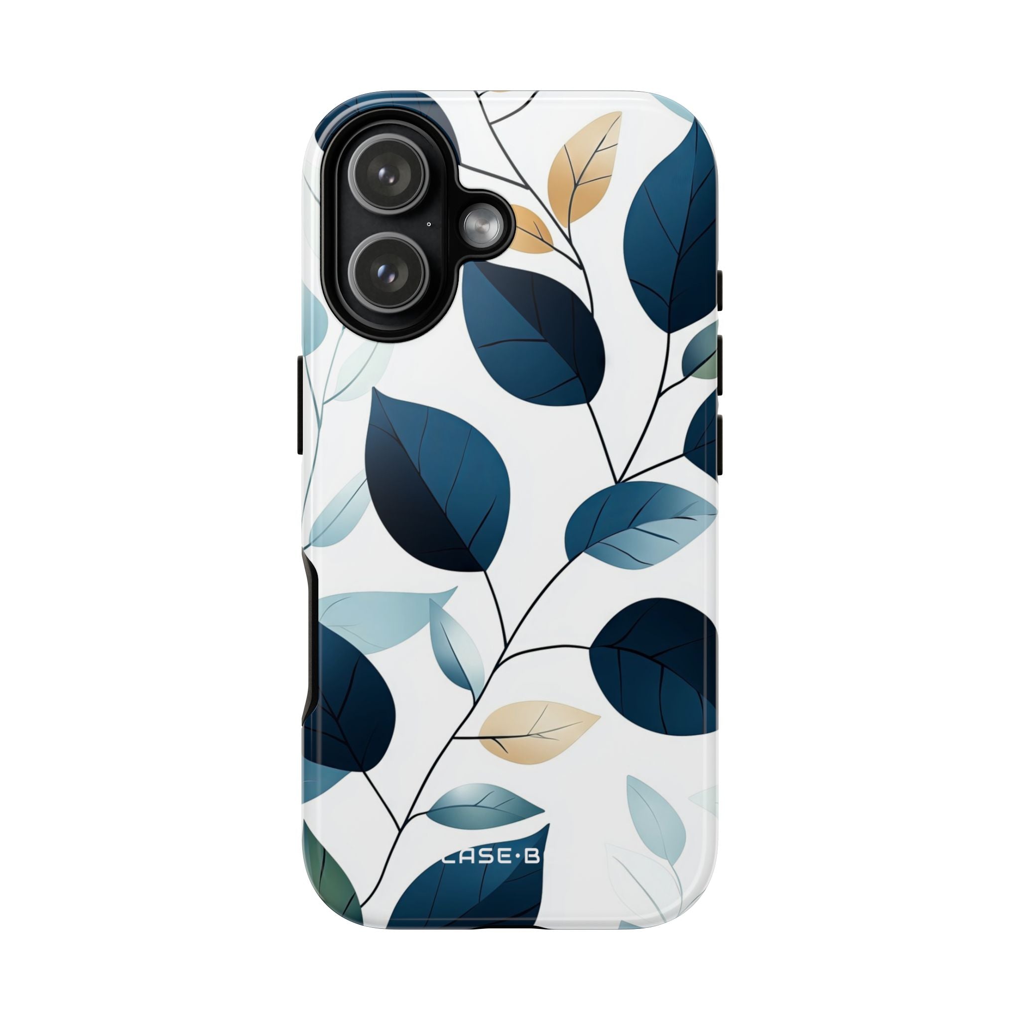 Navy Leaf Veins iPhone 17 Case - Tough - CASE•BOB