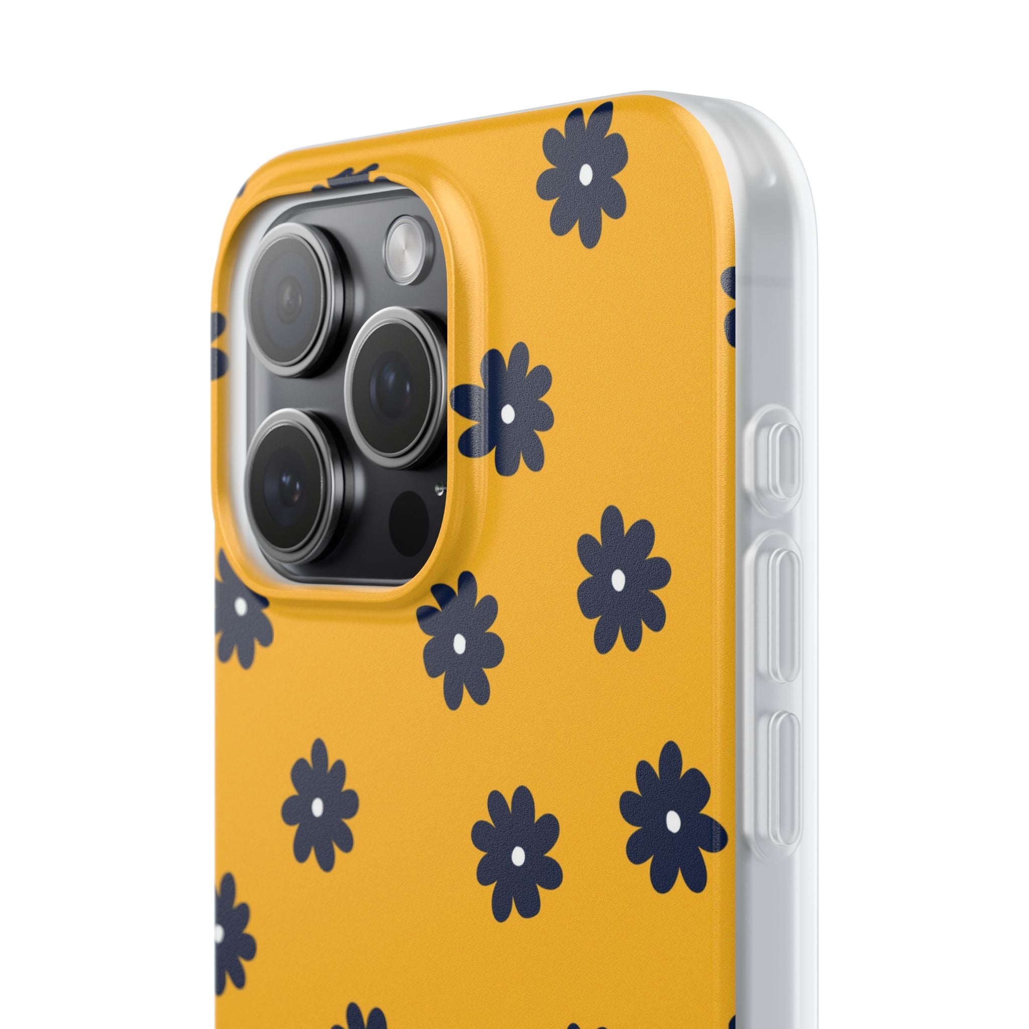 Navy Daisy Mustard · Soft Phone Case for iPhone