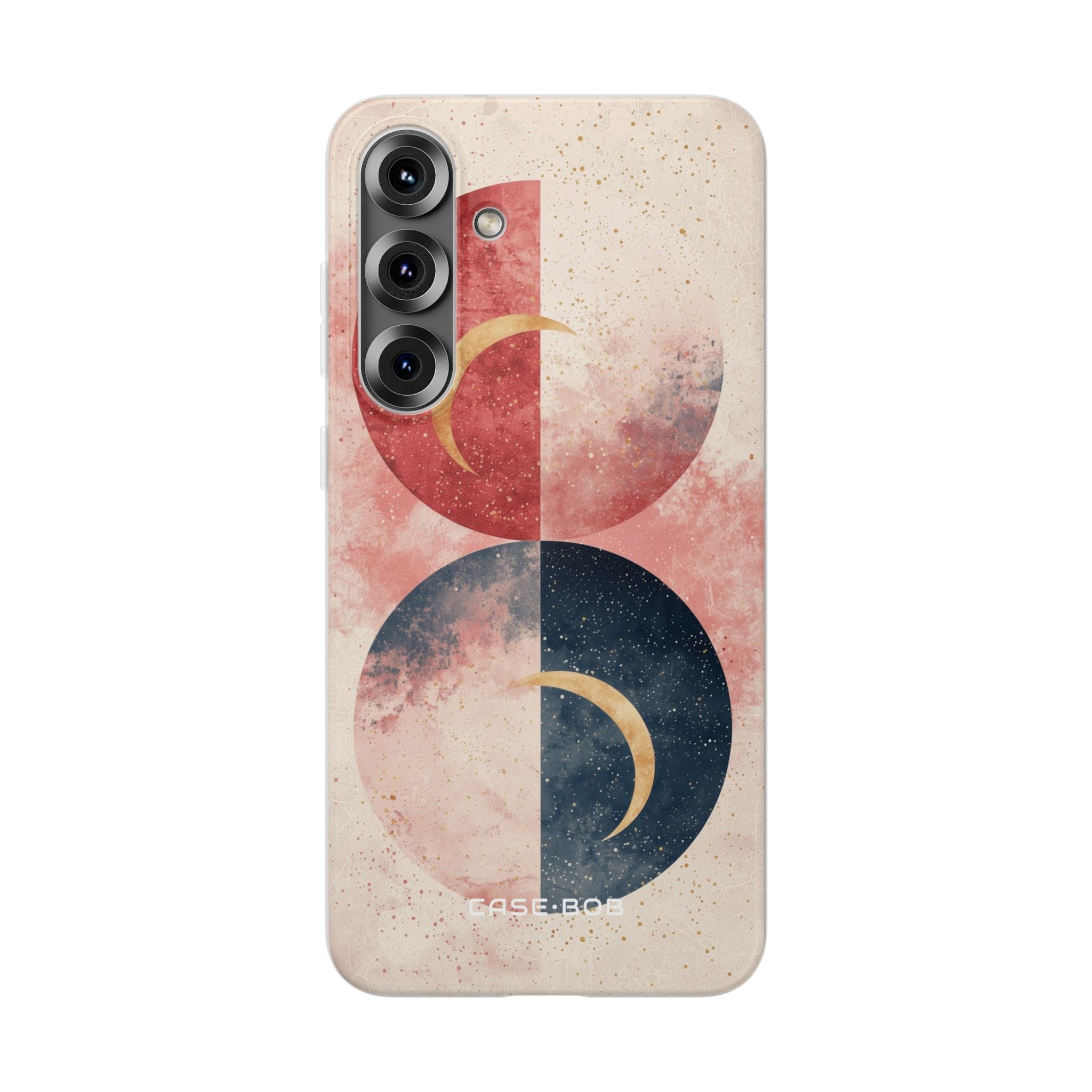 Golden Crescents Crimson Samsung S25 Plus Case - Soft
