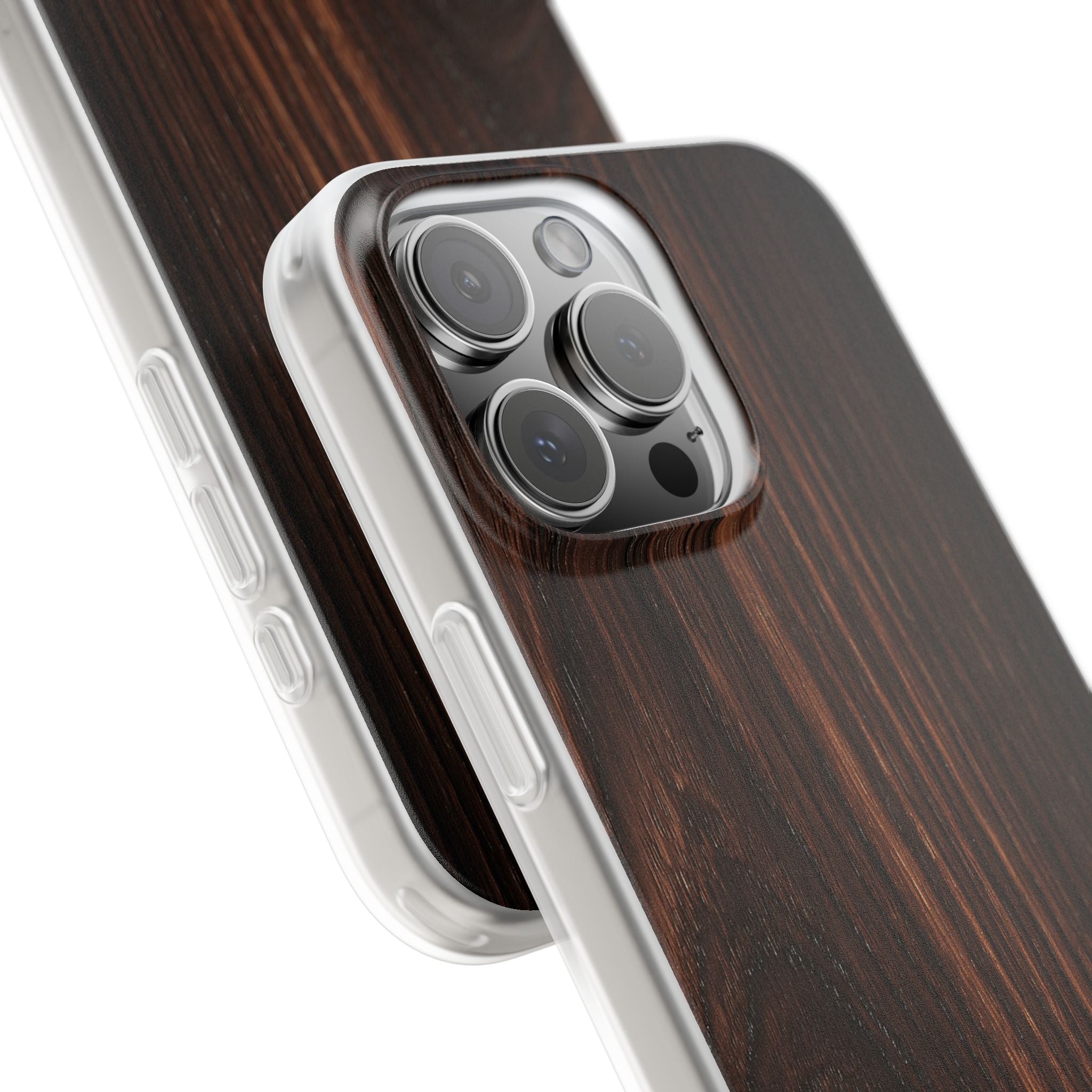 Brown Lite Phone Case for iPhone - Burnished Mahogany Grain