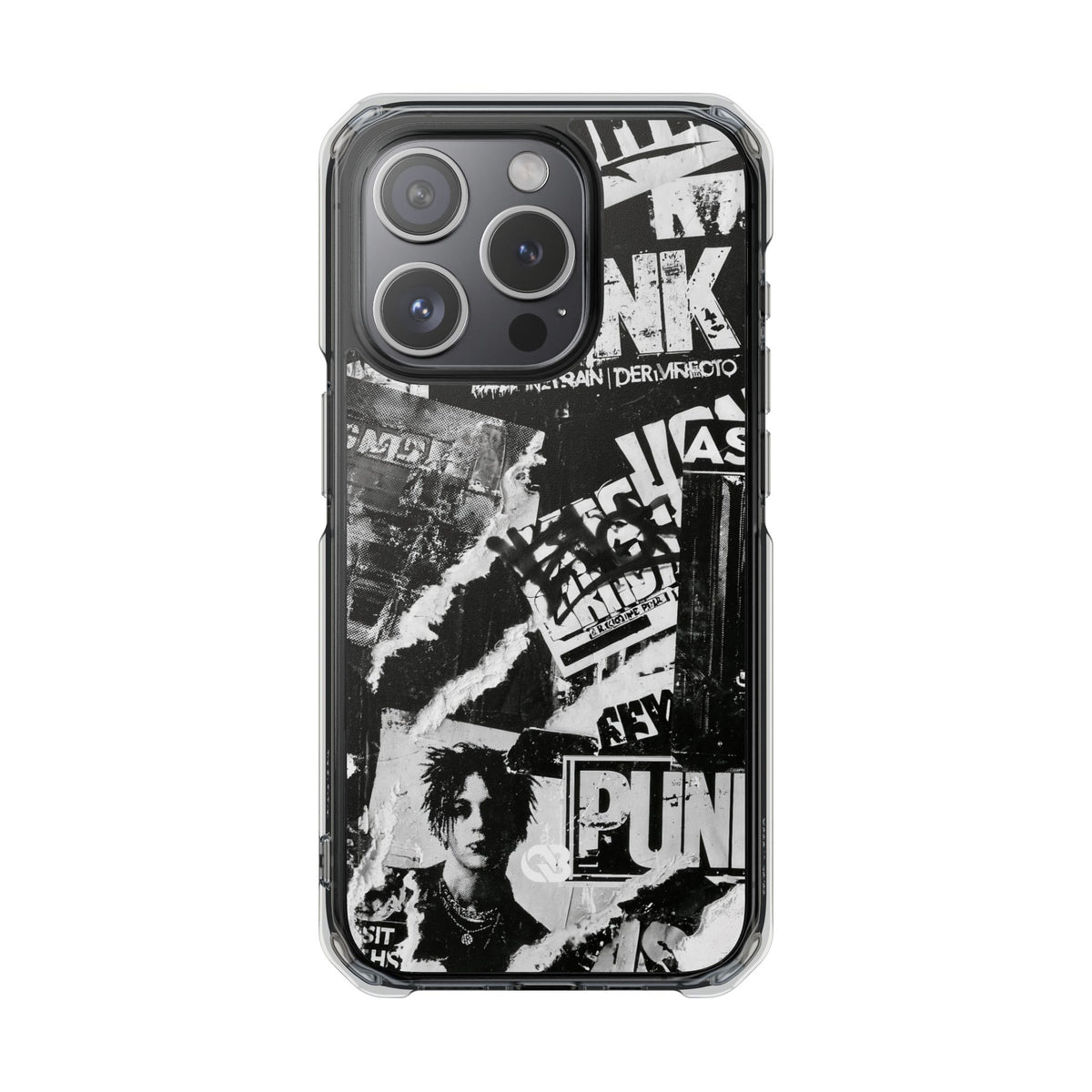 Underground Punk Collage · Clear Impact Magnetic Phone Case for iPhone · Black