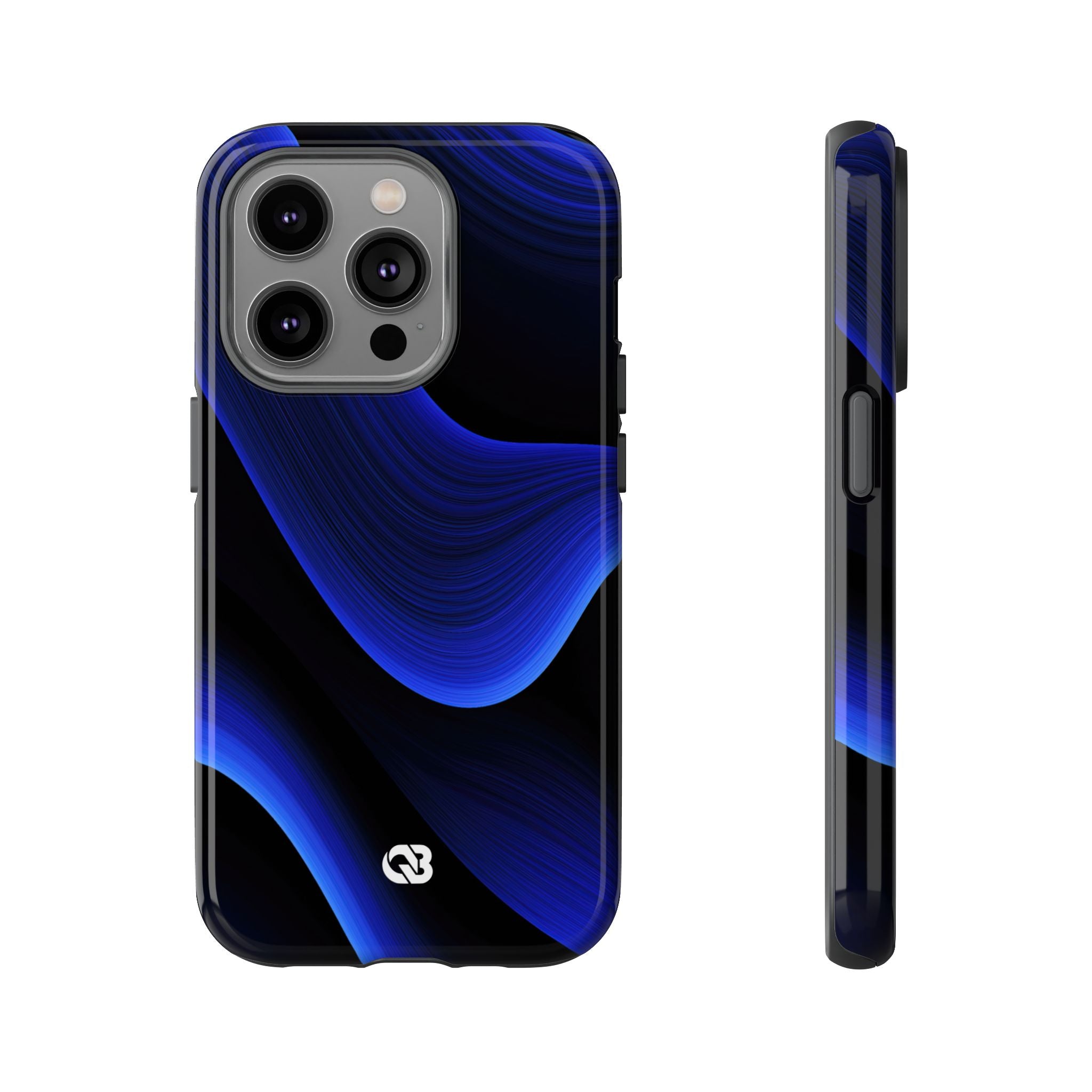 Blue Tough Phone Case for iPhone - Electric Cobalt Flow