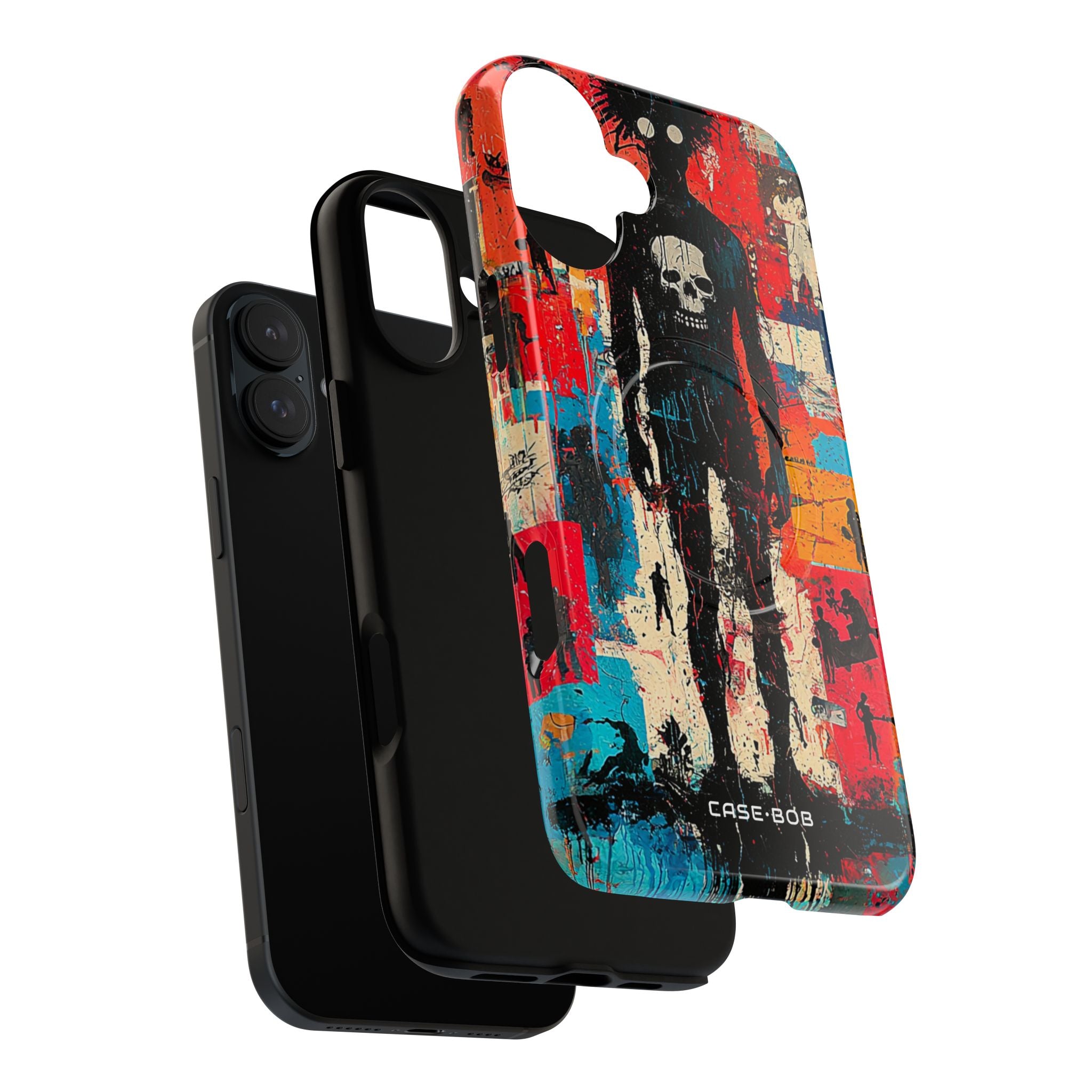 Spiky Skull Silhouette iPhone 16 Plus Skal - Tough+