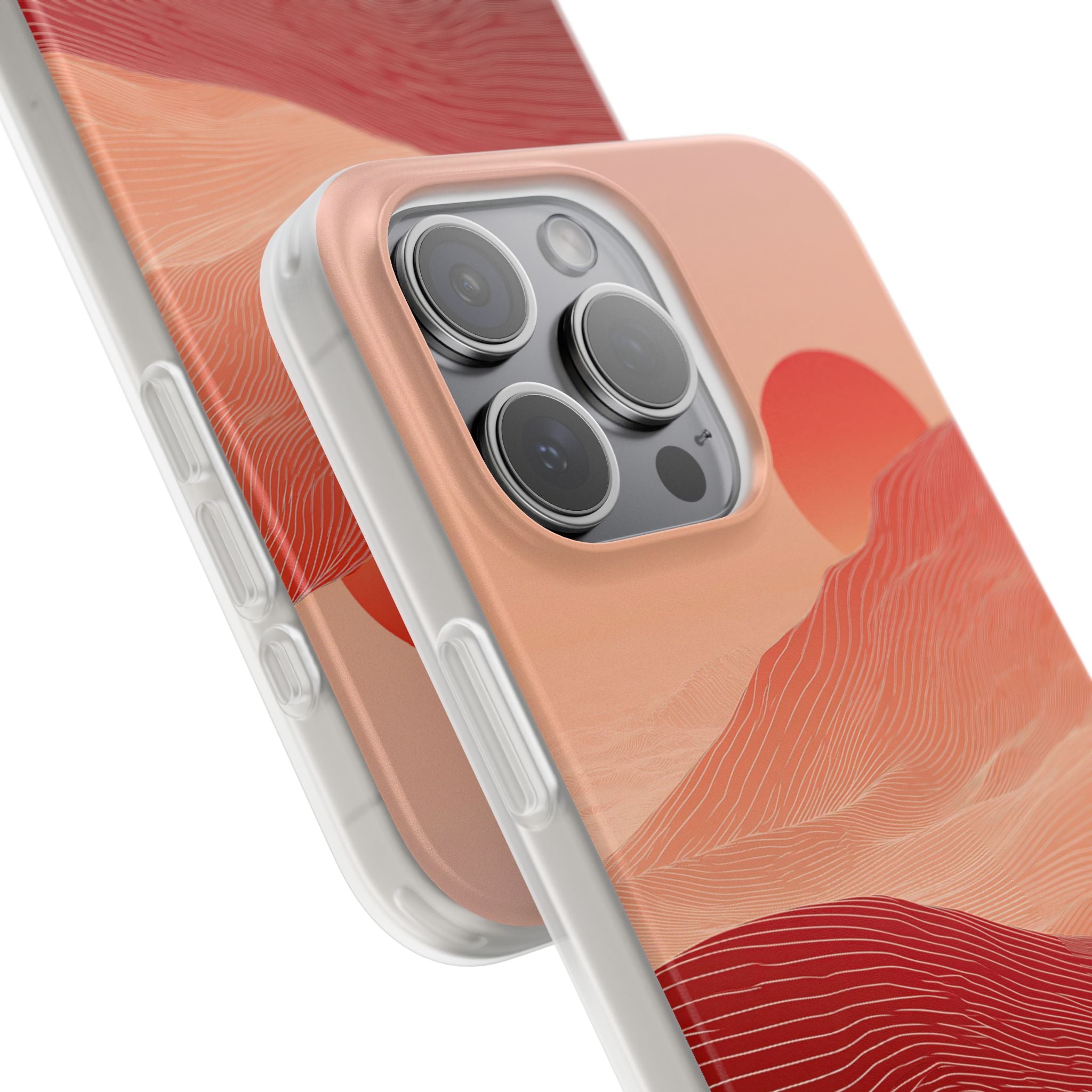 Red Lite Phone Case for iPhone - Crimson Ridge Lines