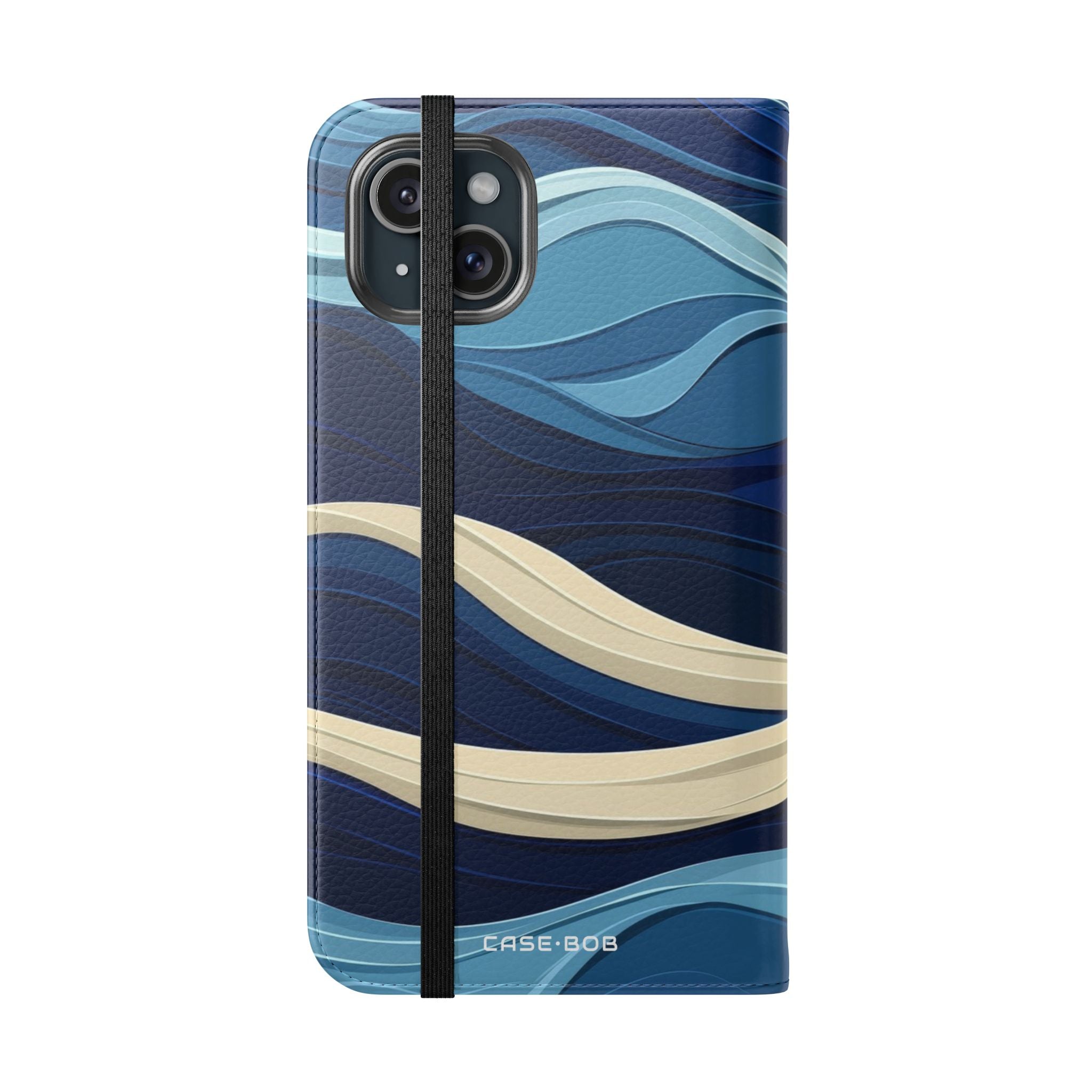 Blue Wave Flow - iPhone 15 Plus Case - Wallet