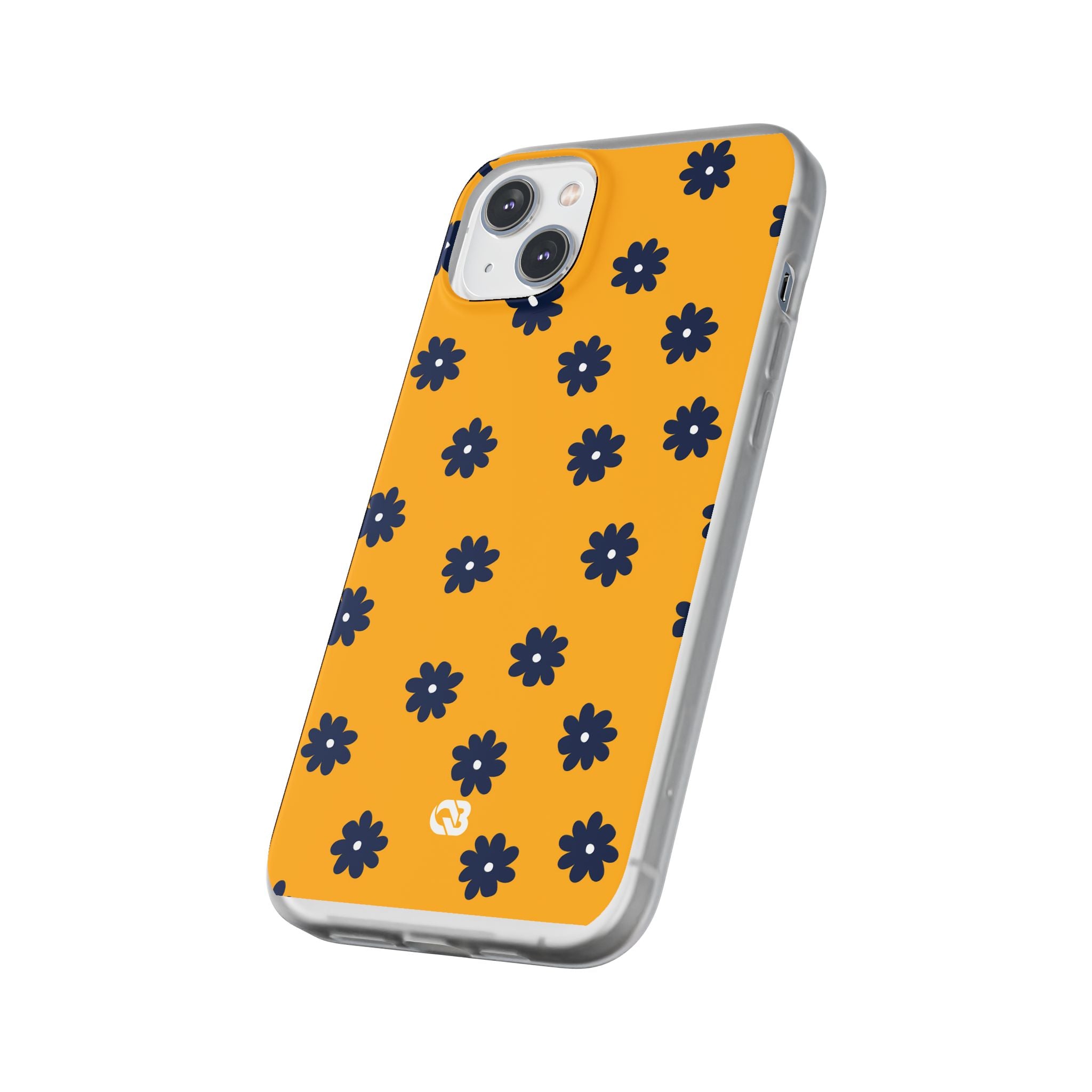 Navy Daisy Mustard · Soft Phone Case for iPhone