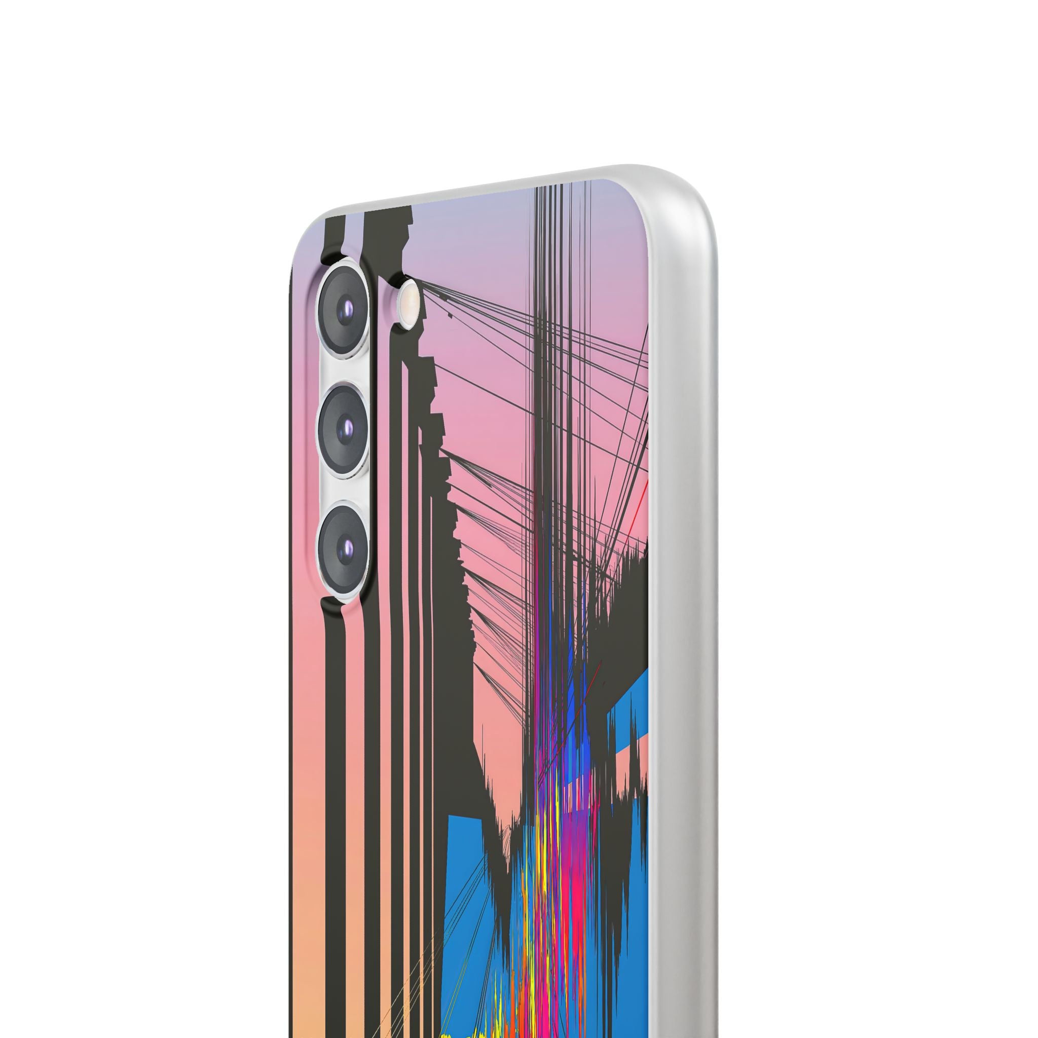 Blue Lite Phone Case for Samsung - Fractured Data Skyline