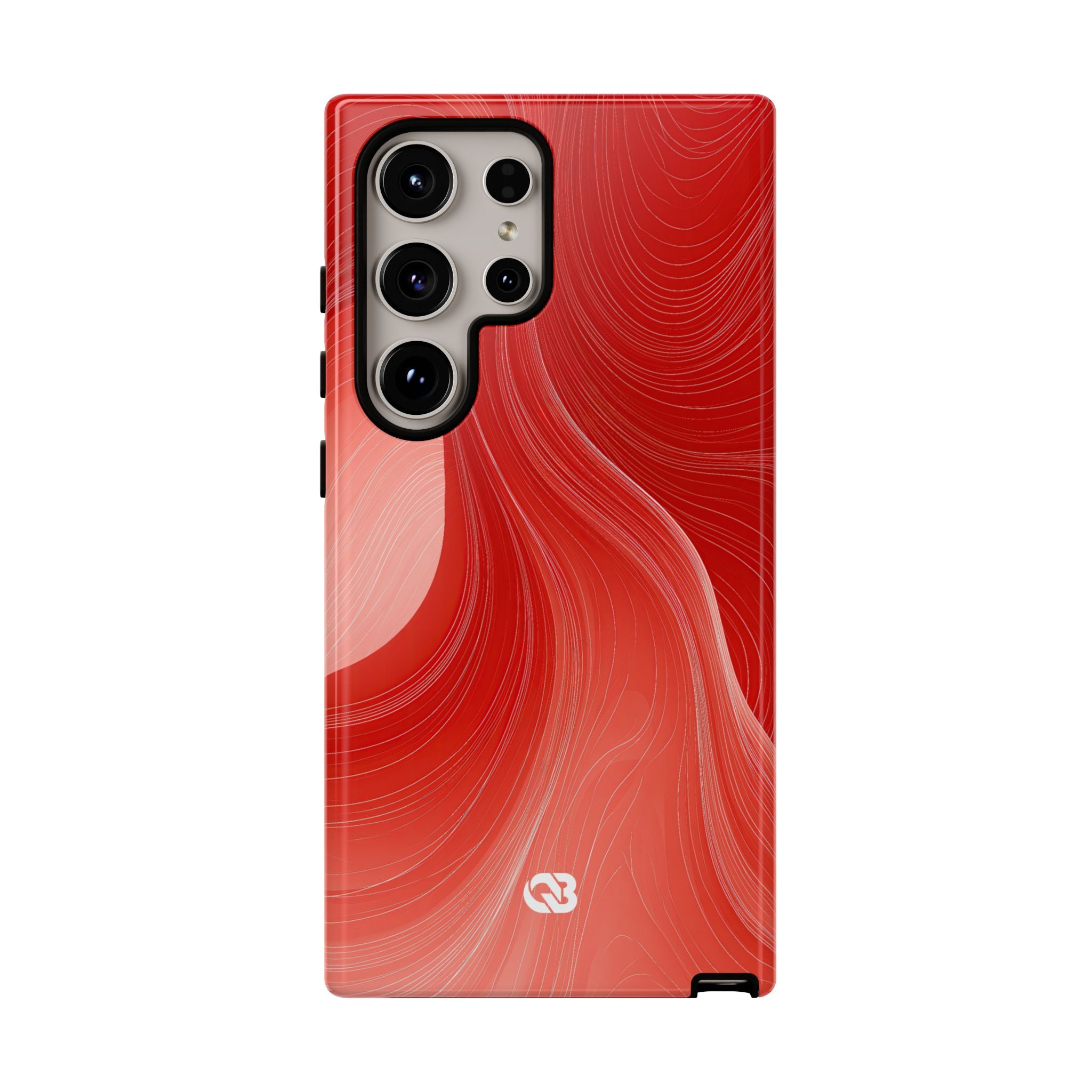 Red Tough Phone Case for Samsung - Crimson Silk Strands