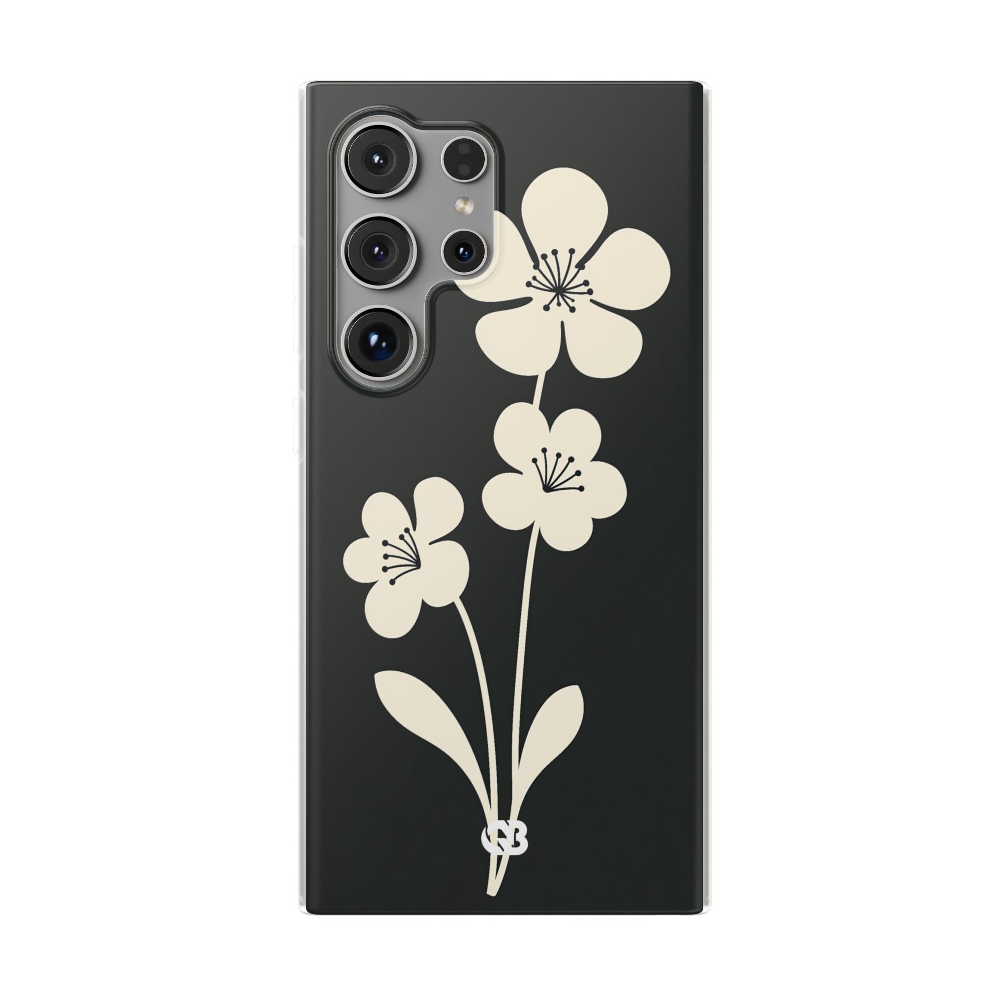 Black Lite Phone Case for Samsung - Obsidian Cream Bloom