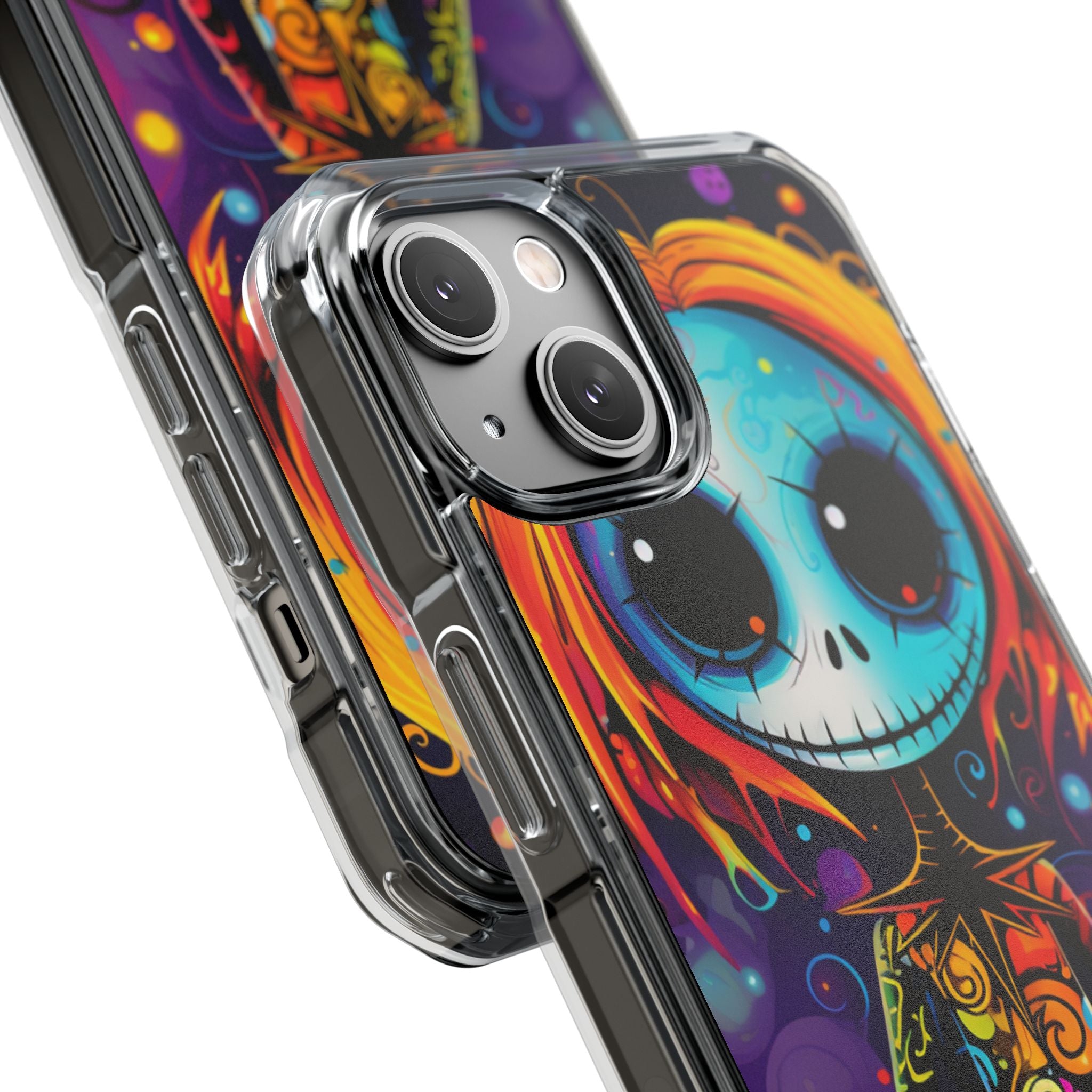 Blue Skull Swirl iPhone 14 Case - Impact - CASE•BOB