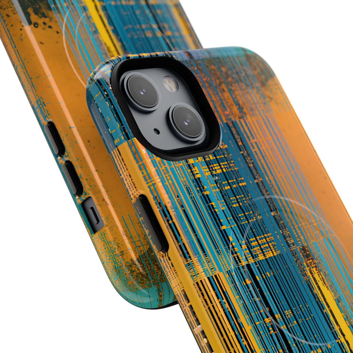 Cyber Glitch Stream · Tough 2.0 Magnetic Phone Case for iPhone · Teal