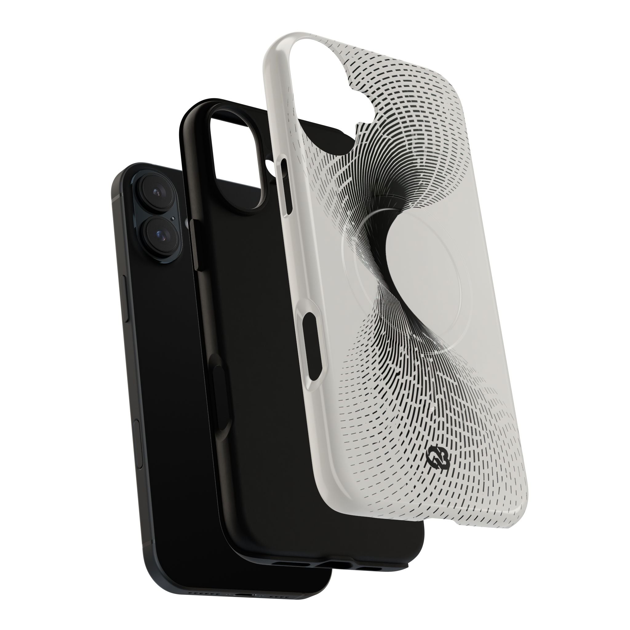 White Tough 2.0 Magsafe Phone Case for iPhone - Linear Torsion Grid