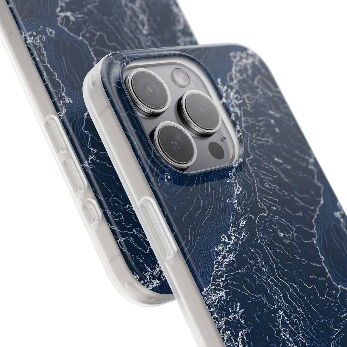 Nordic Contour Chart · Lite Phone Case for iPhone · Blue