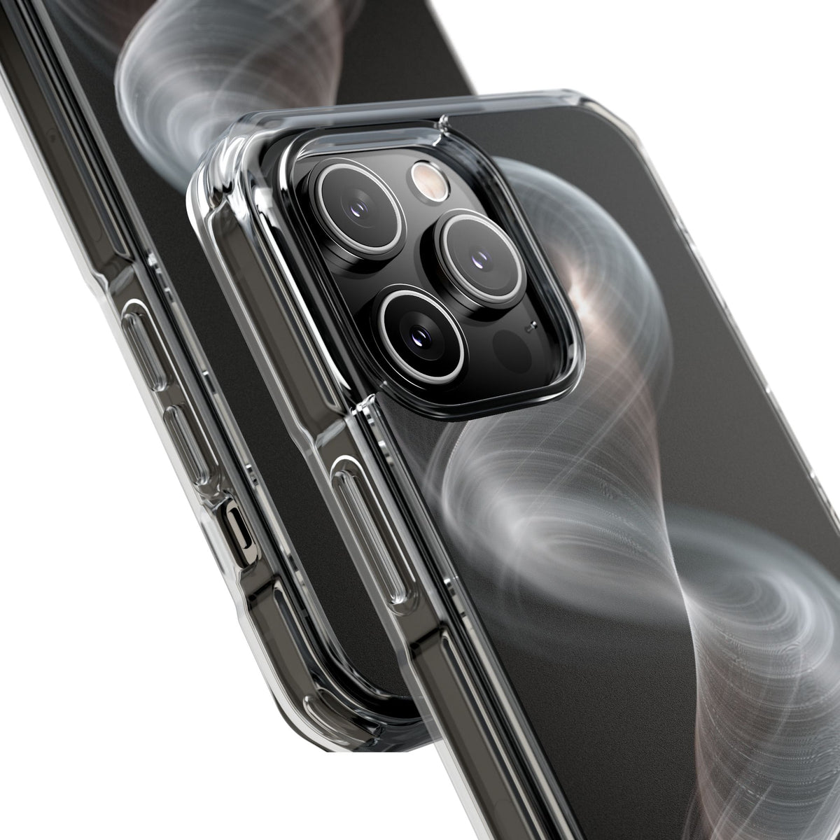 Luminous Vortex · Clear Impact Magnetic Phone Case for iPhone · Black