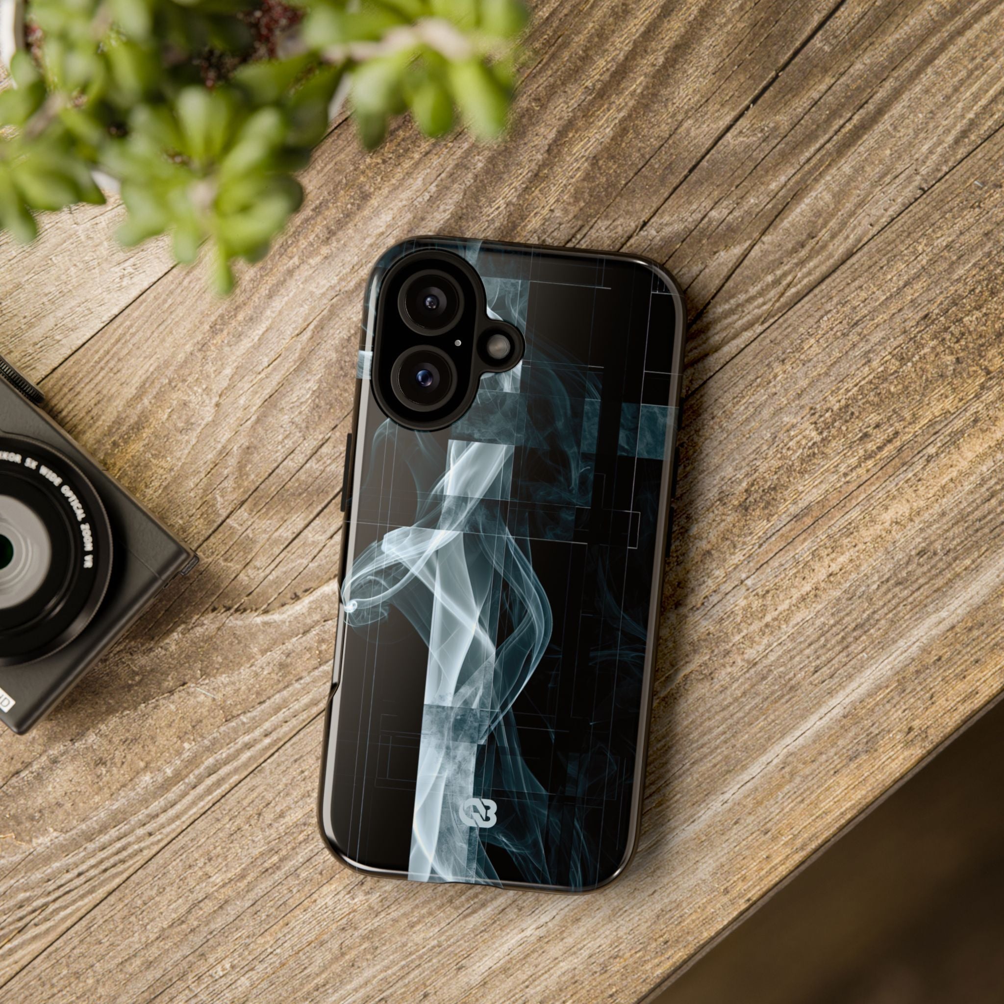 Black Tough Phone Case for iPhone - Arctic Vapor Grid