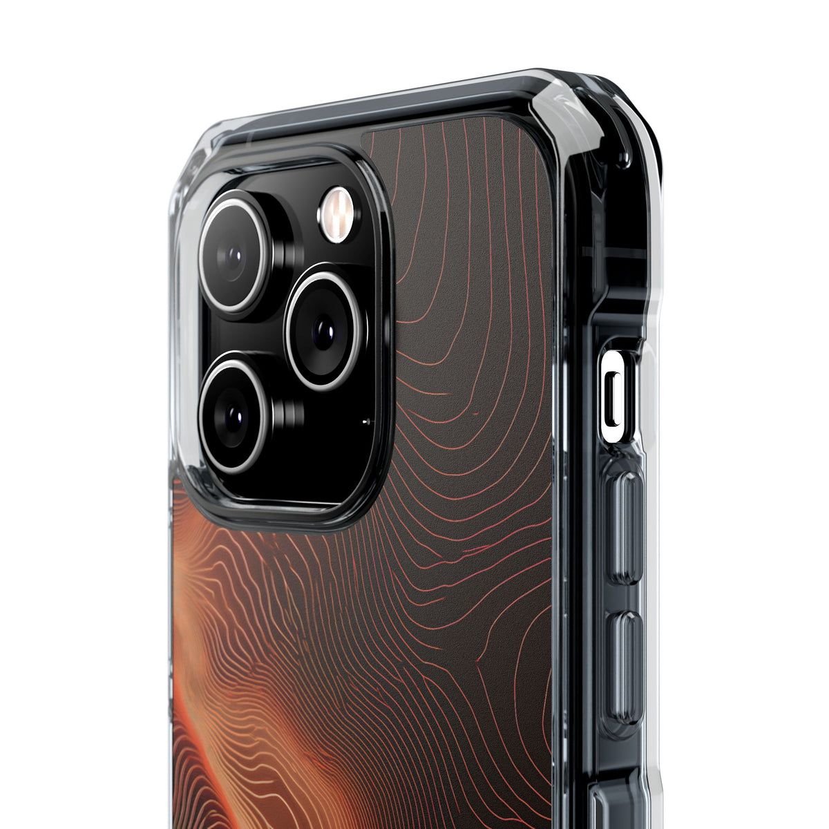 Caldera Ridge · Clear Impact Magnetic Phone Case for iPhone · Orange