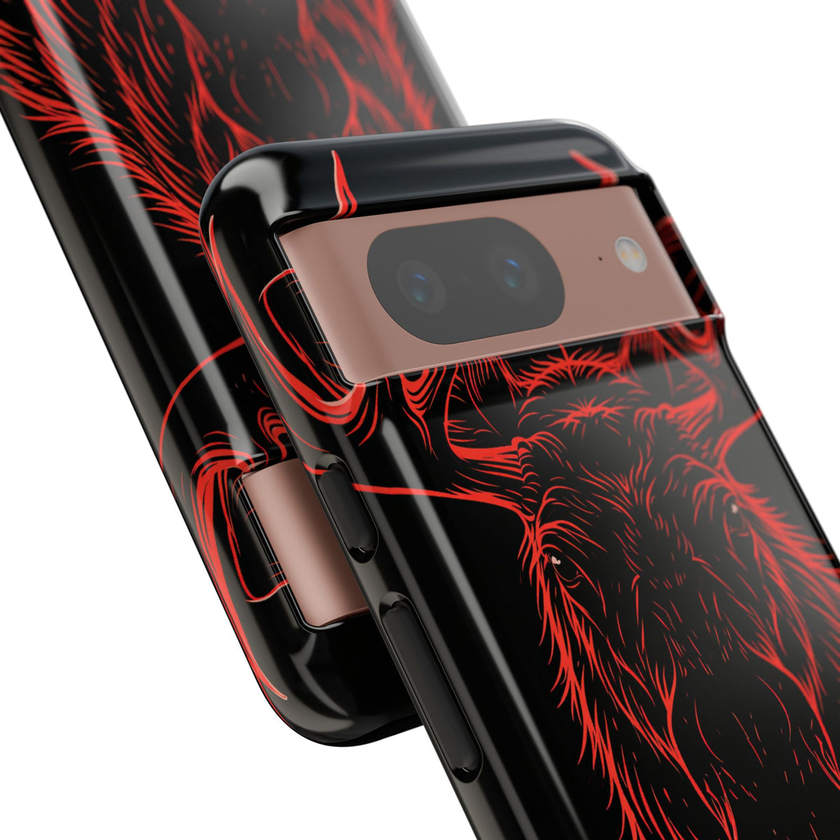 Nordic Moose Contour · Tough Phone Case for Pixel · Red