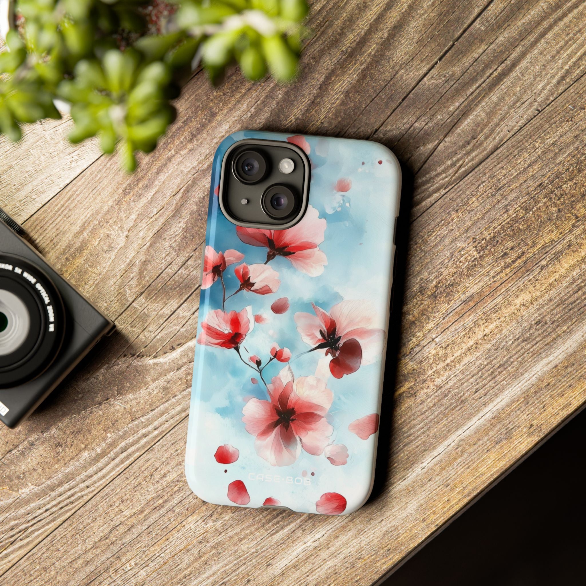 Pink Blossom Drift iPhone 15 Case - Tough