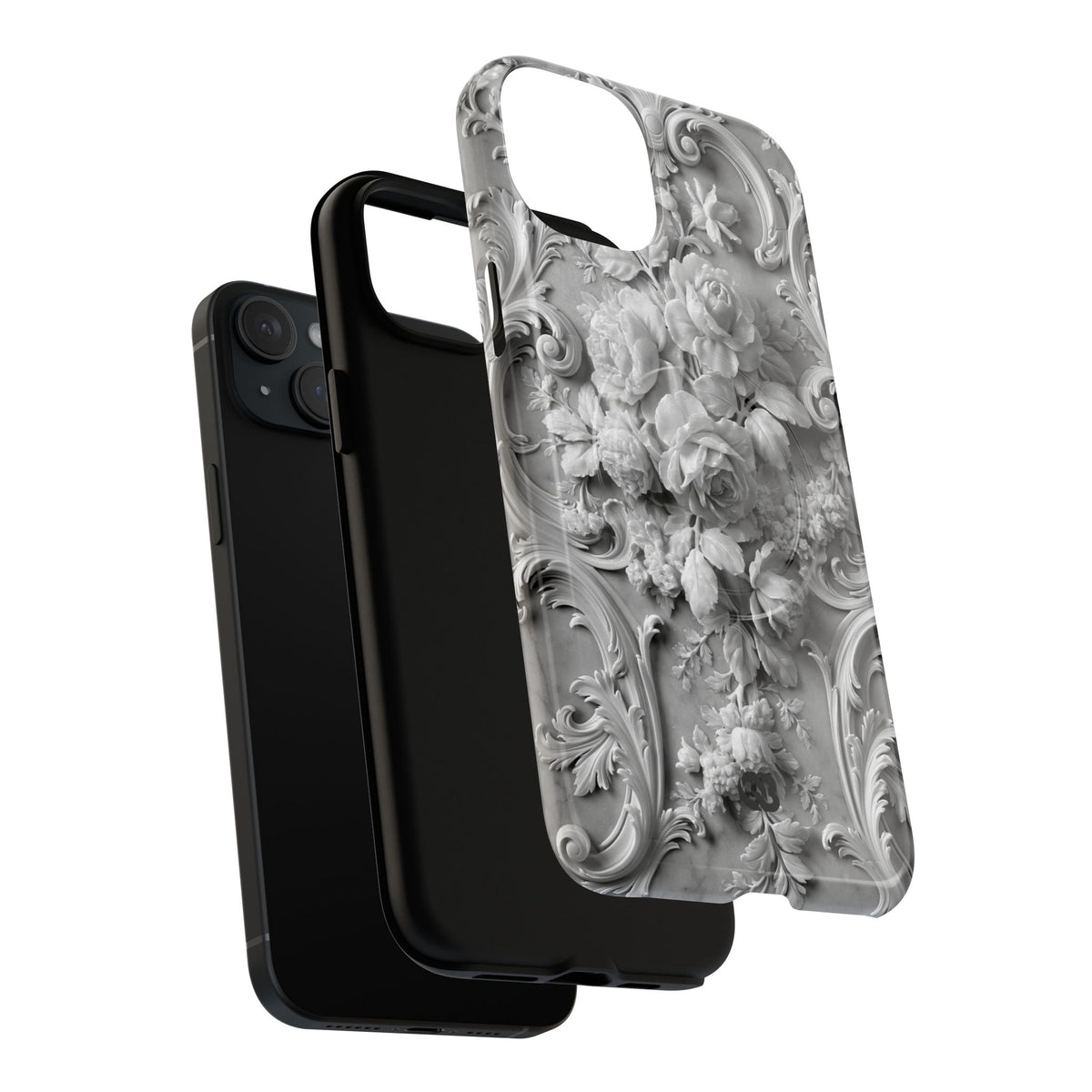 Rococo Marble Rose · Tough 2.0 Magnetic Phone Case for iPhone · White